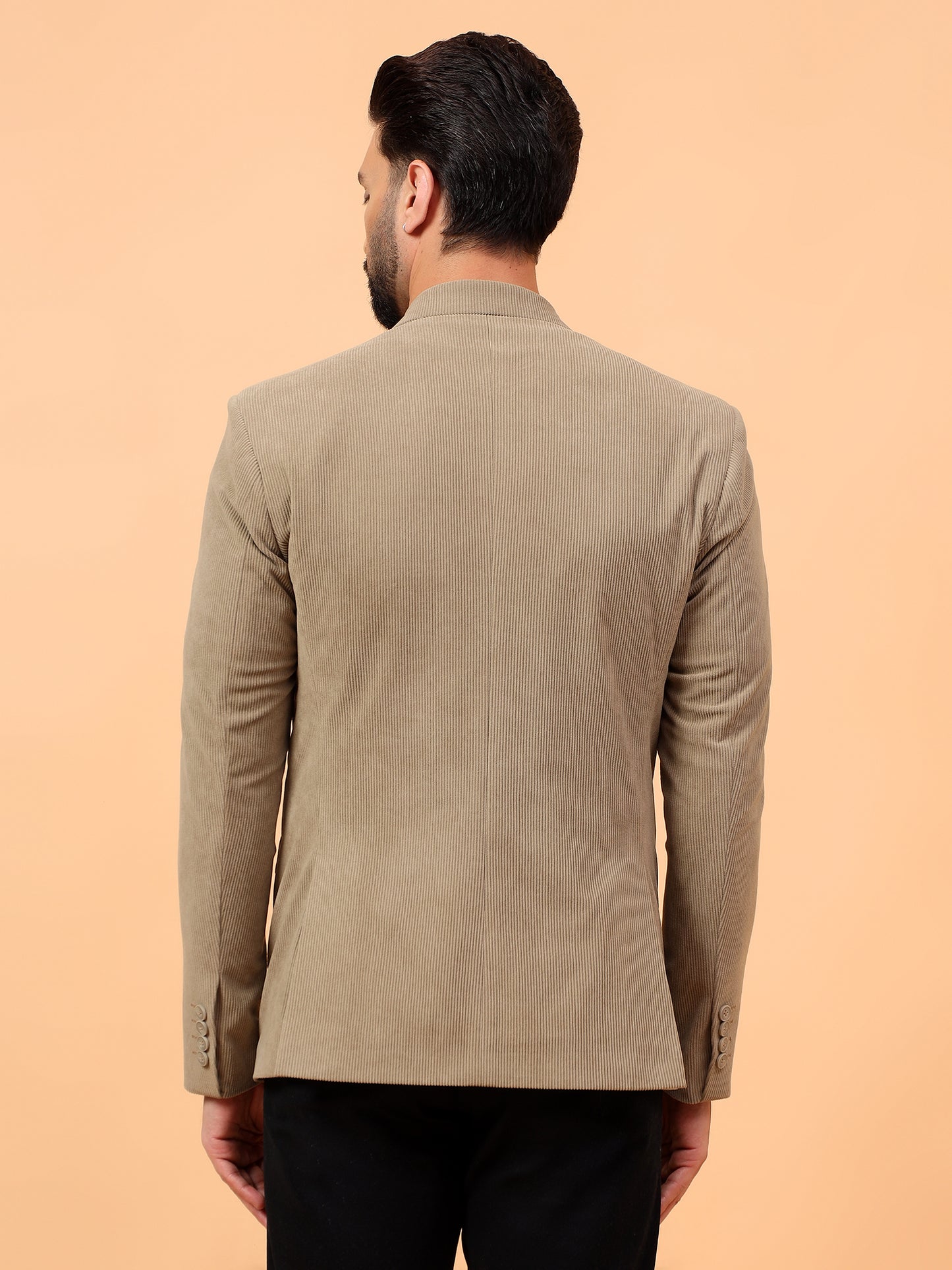 Dark Beige Classic Corduroy Blazer
