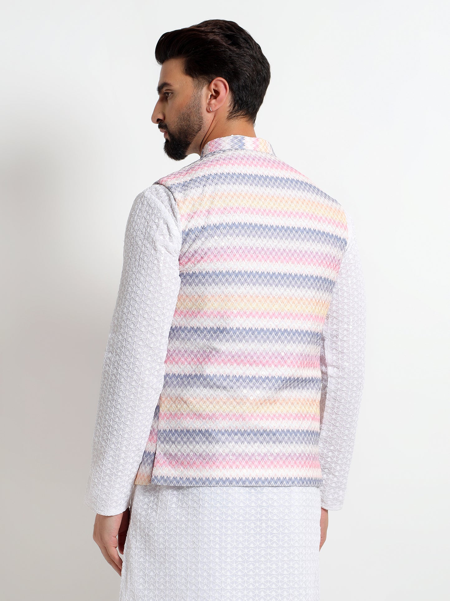 Multicolor Pastel Nehru Jacket