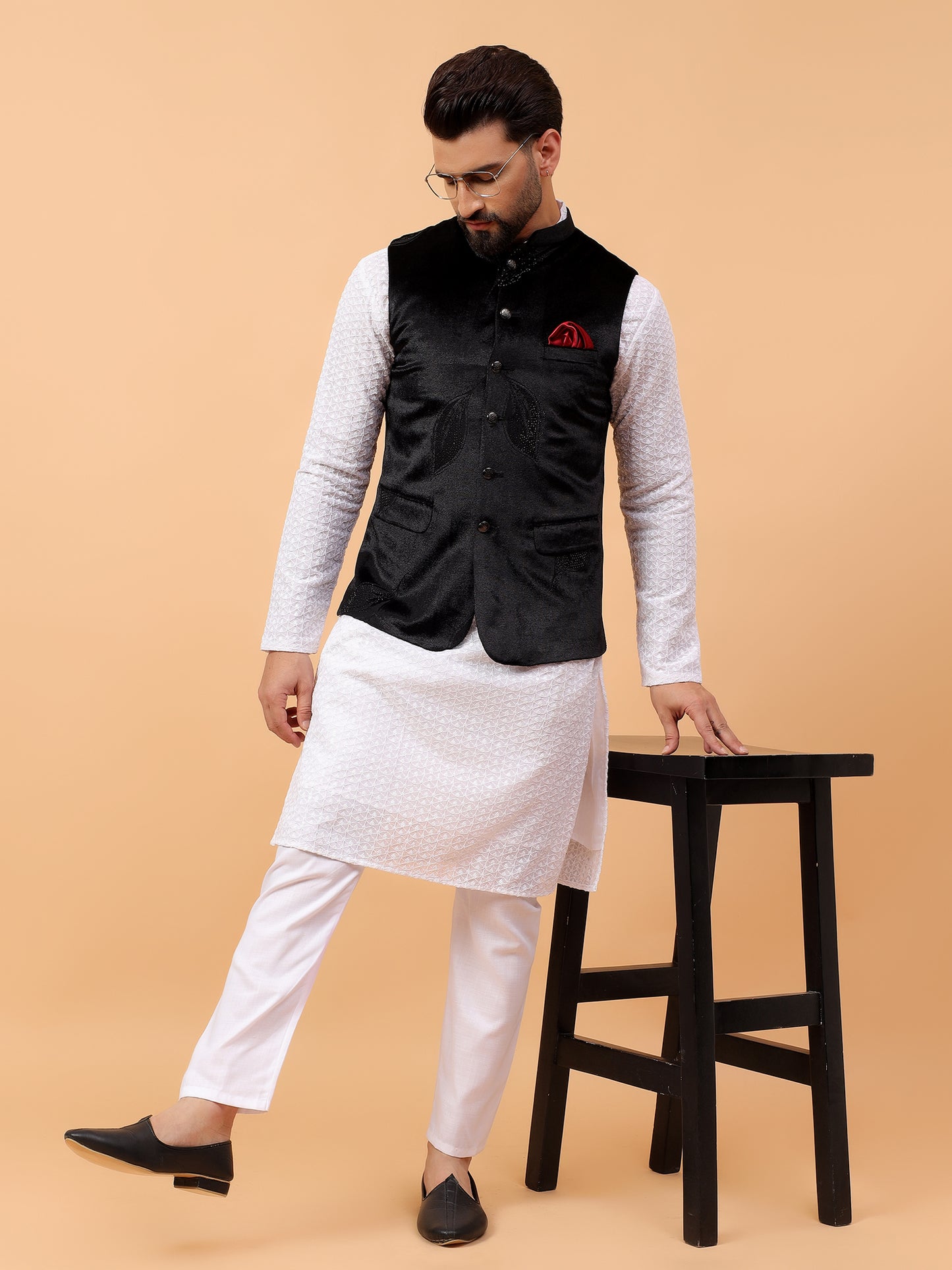 Velvet Black Nehru Jacket