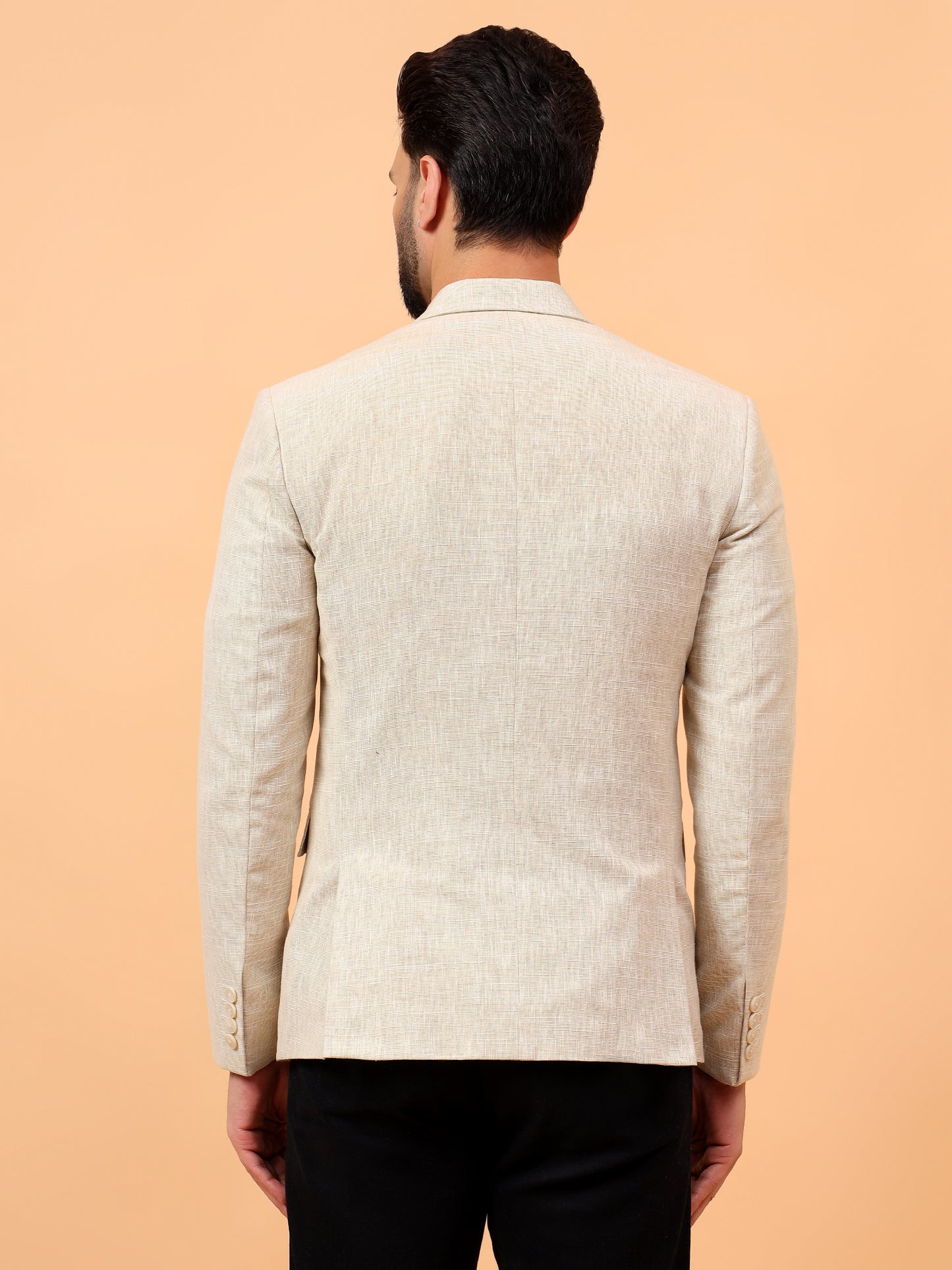 Light Beige Cotton Linen Blazer