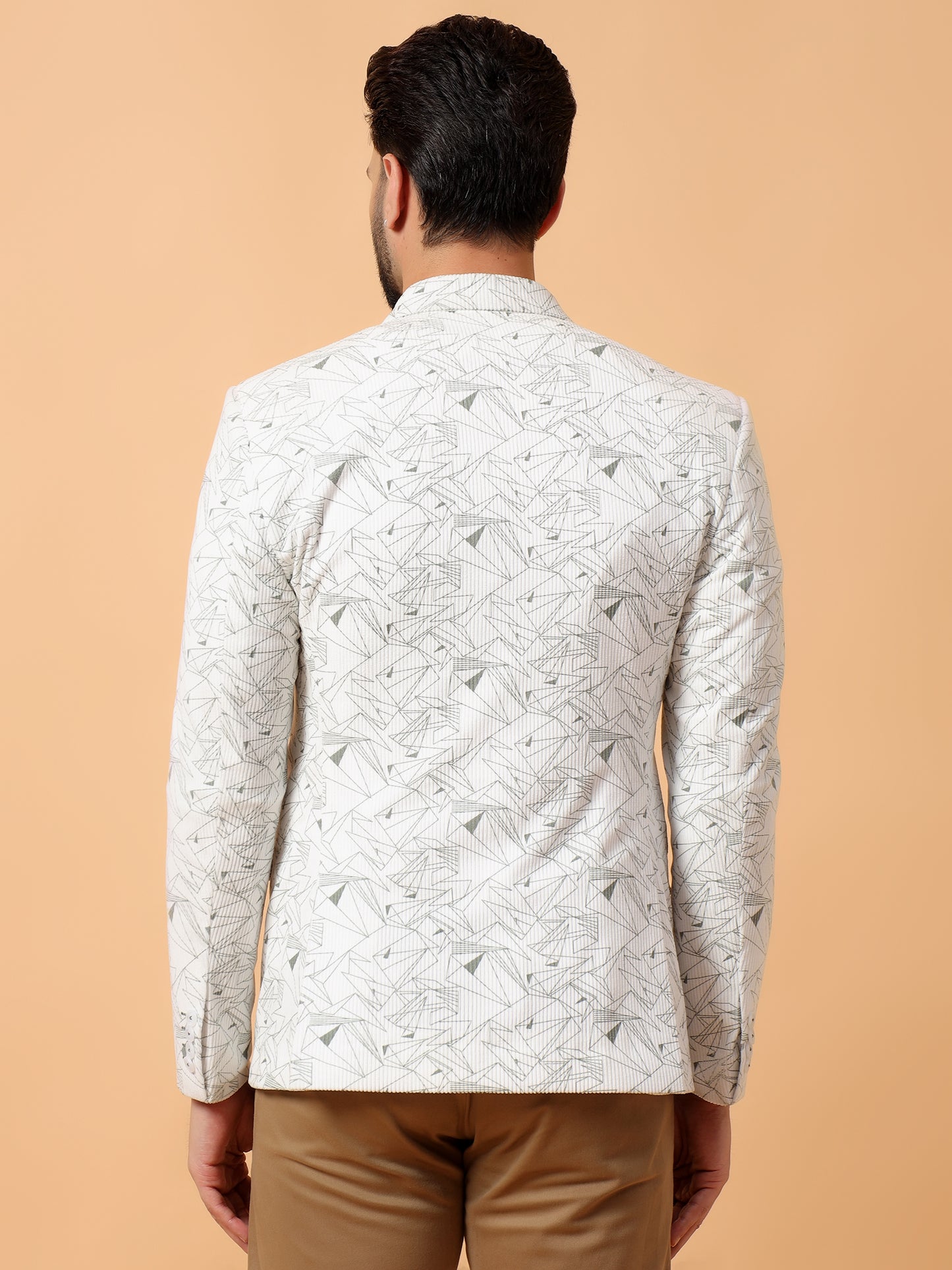 Elegant White Printed Blazer