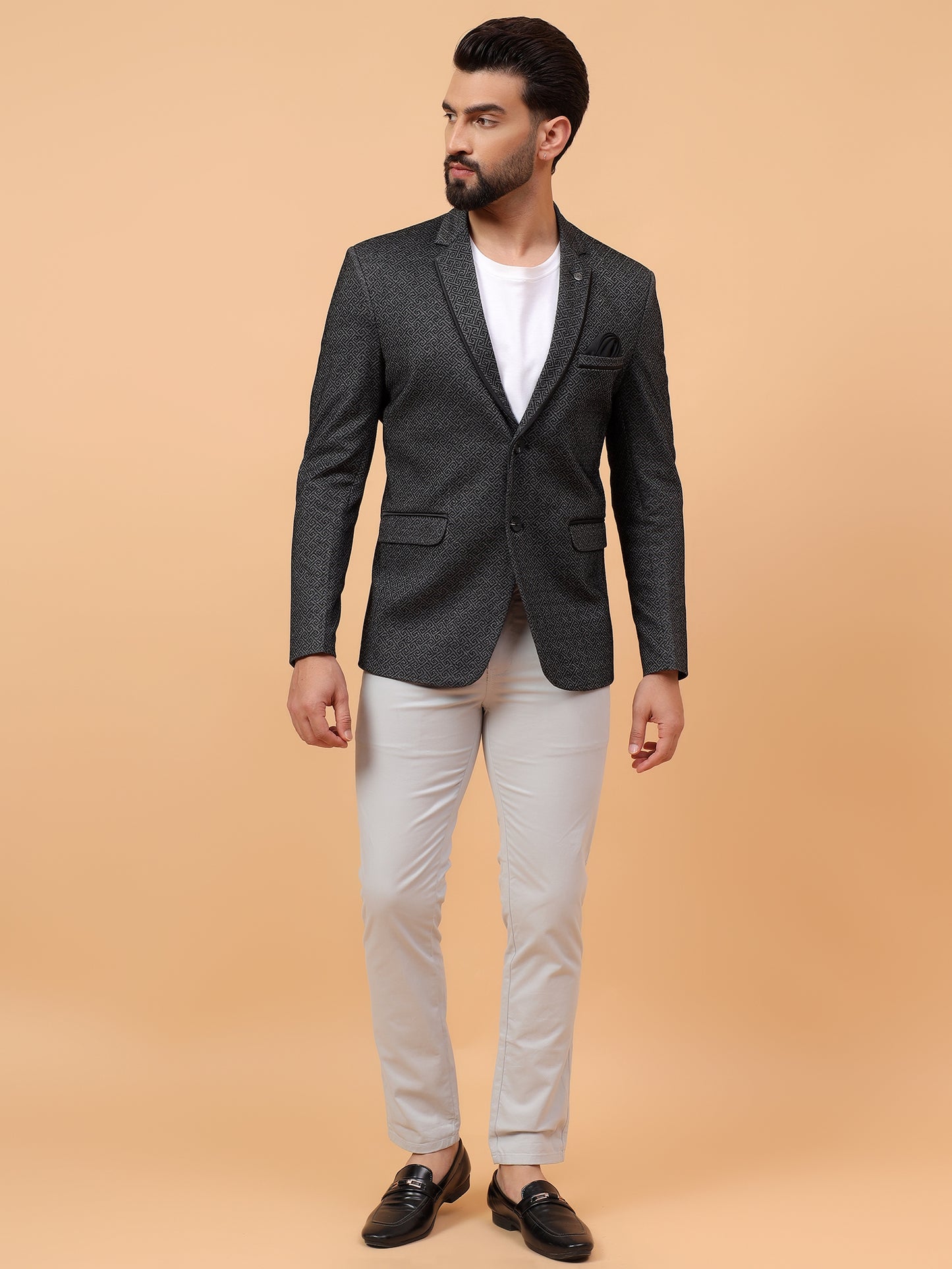 Elegant Charcoal Textured Blazer