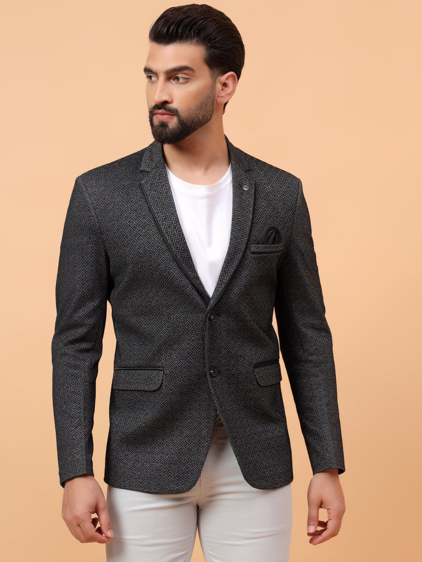 Elegant Charcoal Textured Blazer