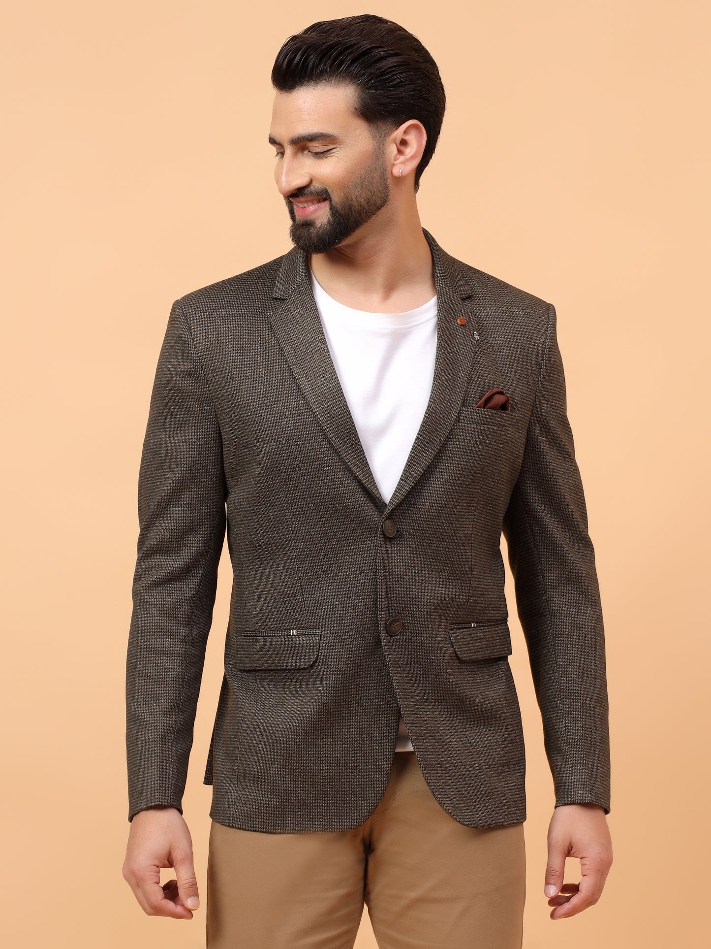 Timeless Brown Textured Blazer
