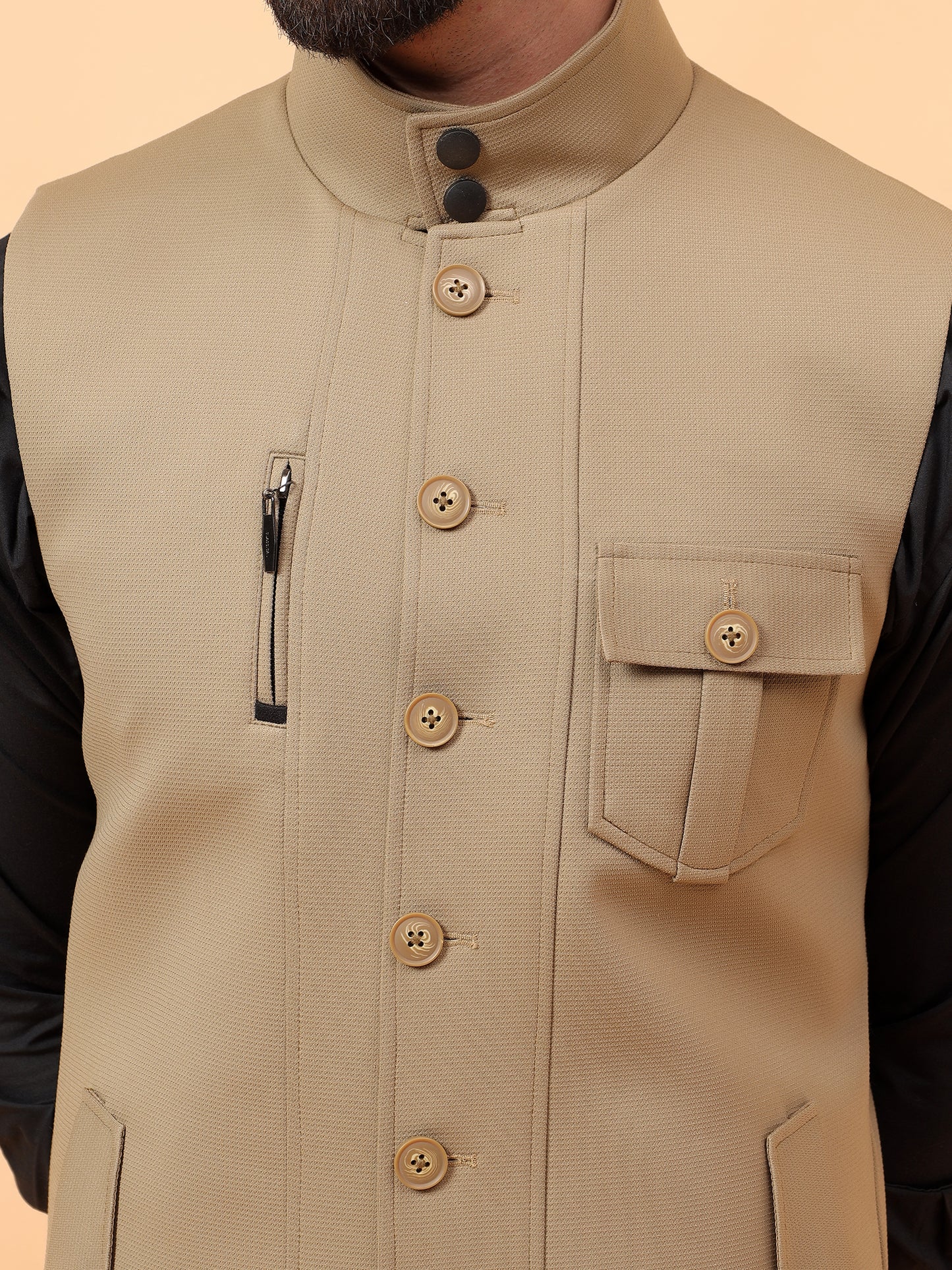 Stylish Beige Waistcoat