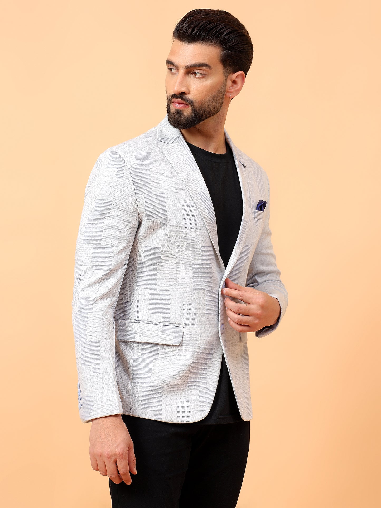 Off White Checkered Blazer