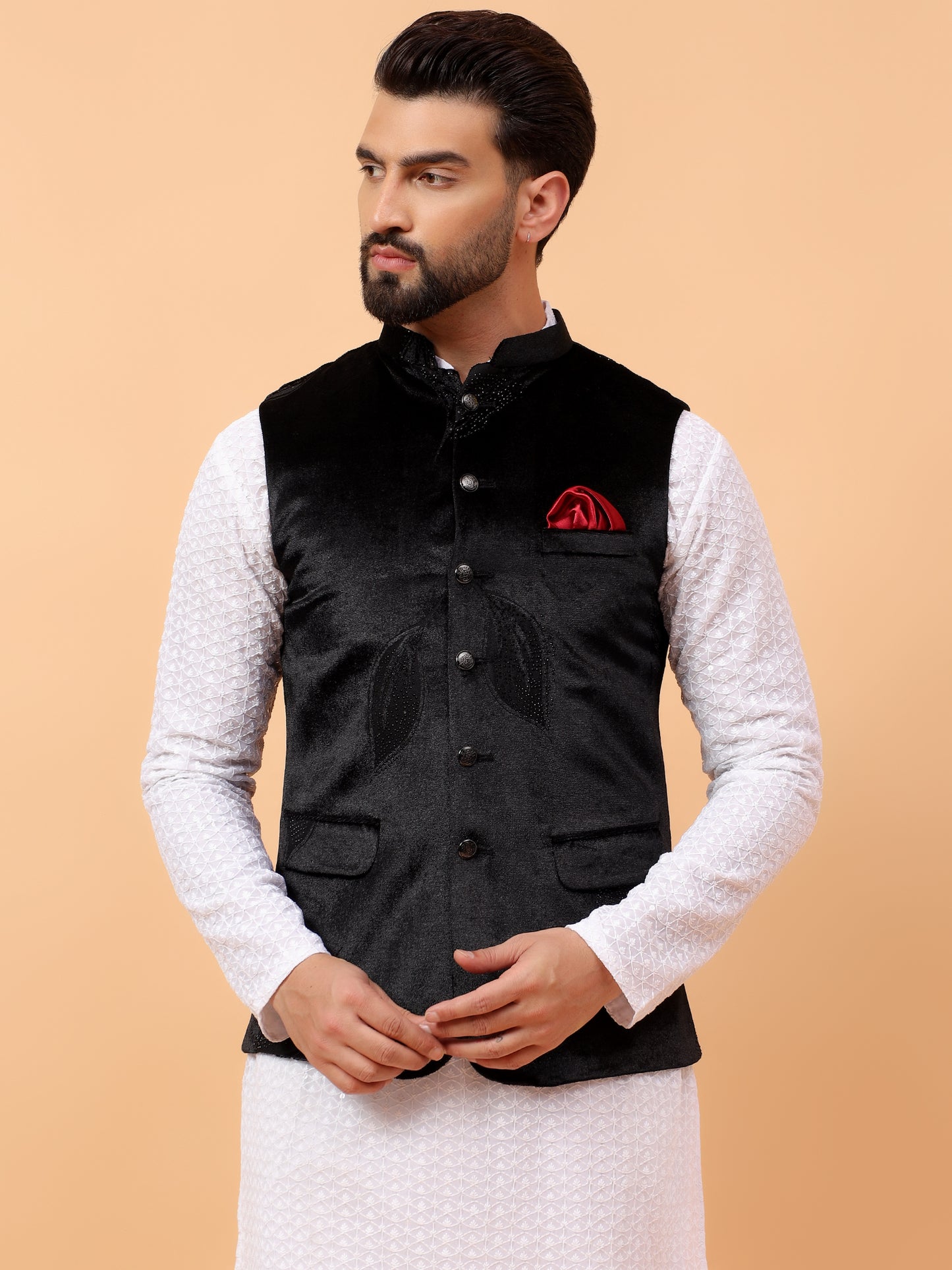 Velvet Black Nehru Jacket