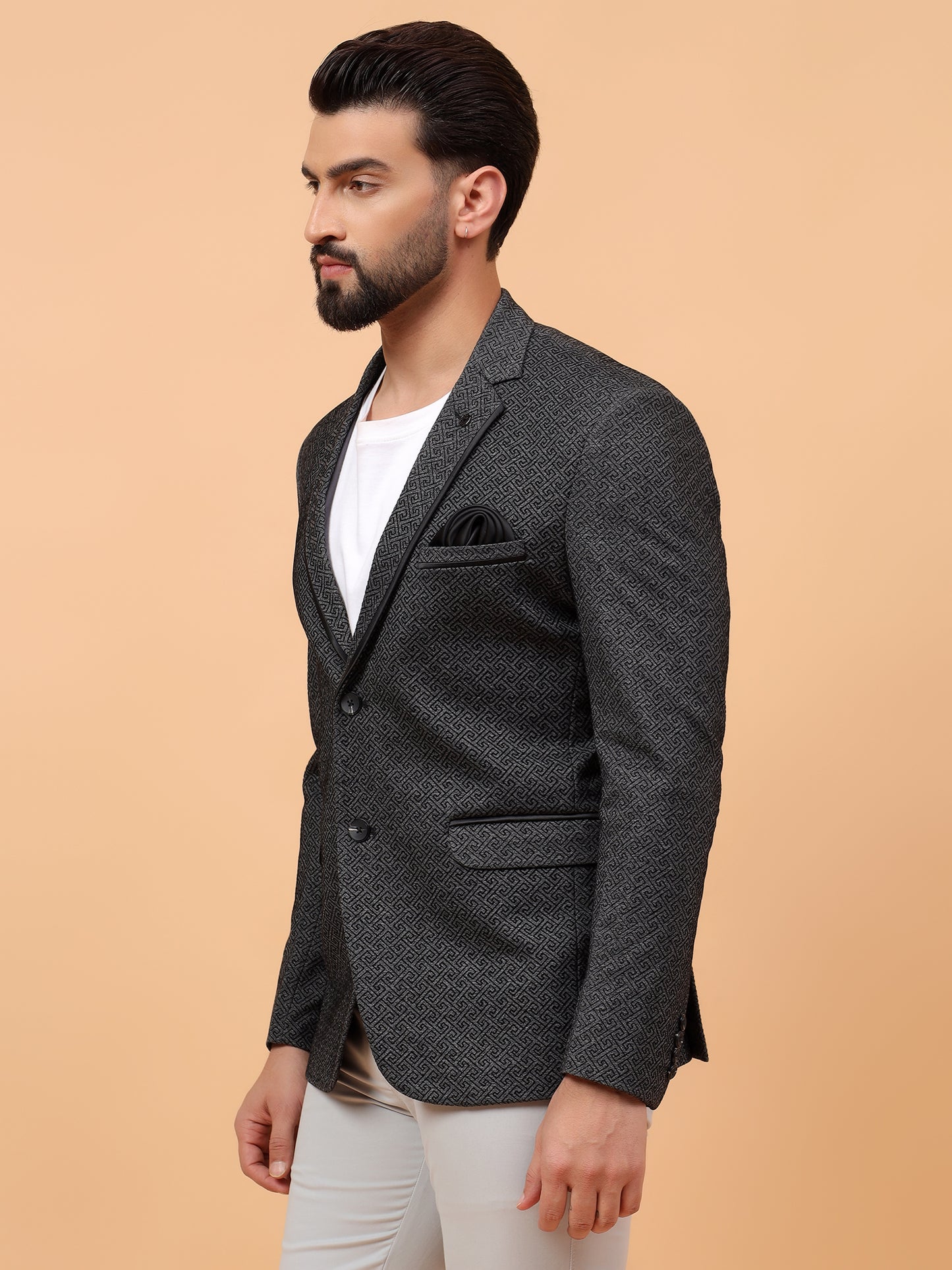 Elegant Charcoal Textured Blazer