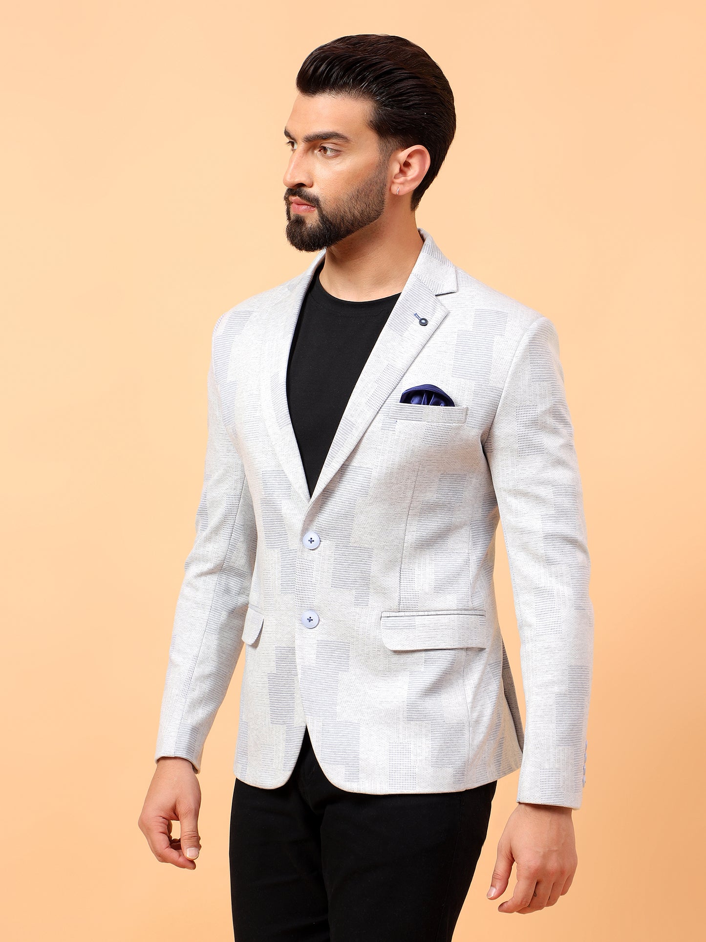 Off White Checkered Blazer