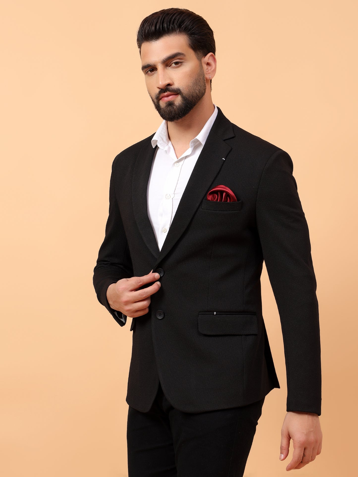 Black Textured Blazer