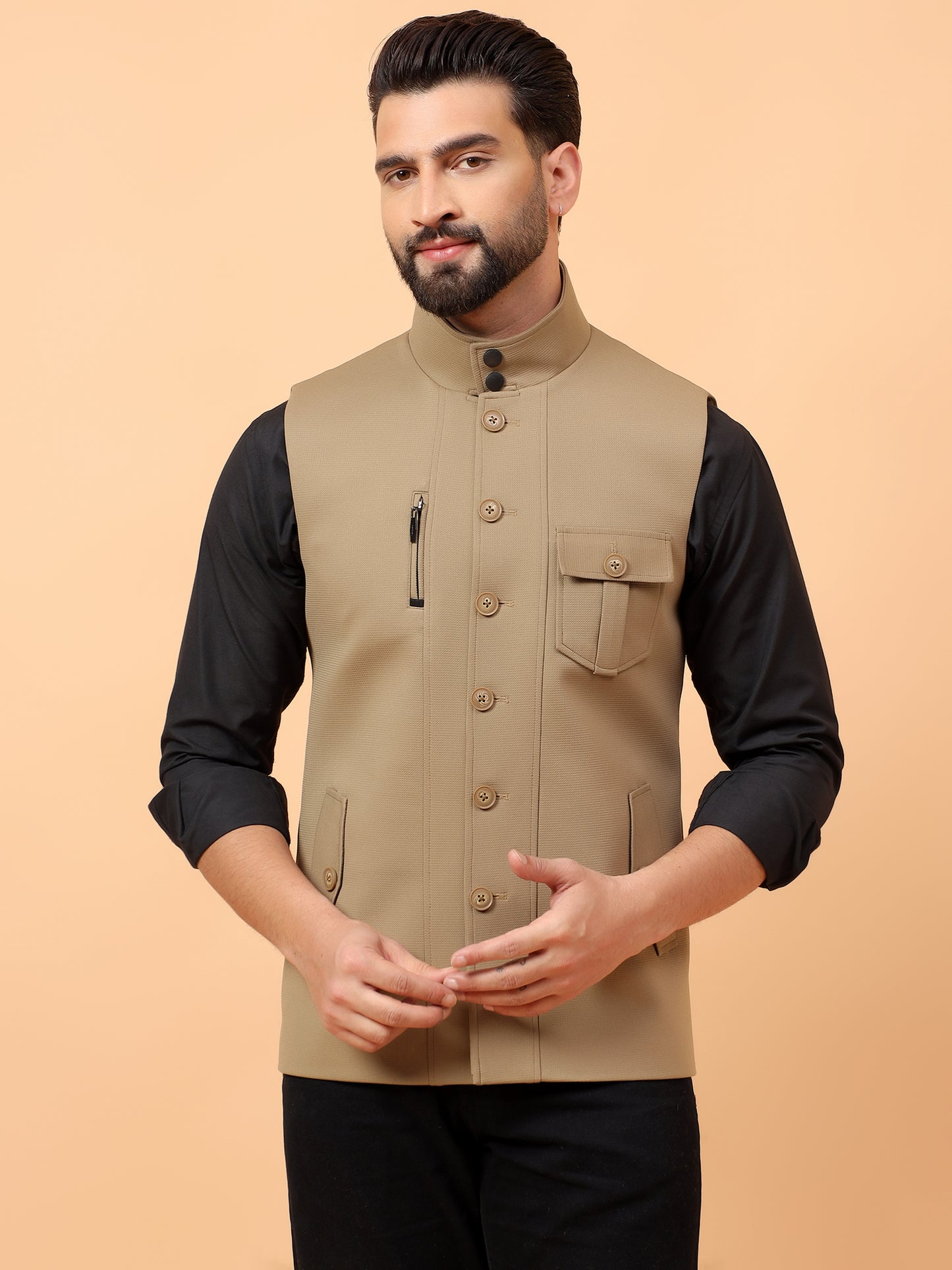 Stylish Beige Waistcoat