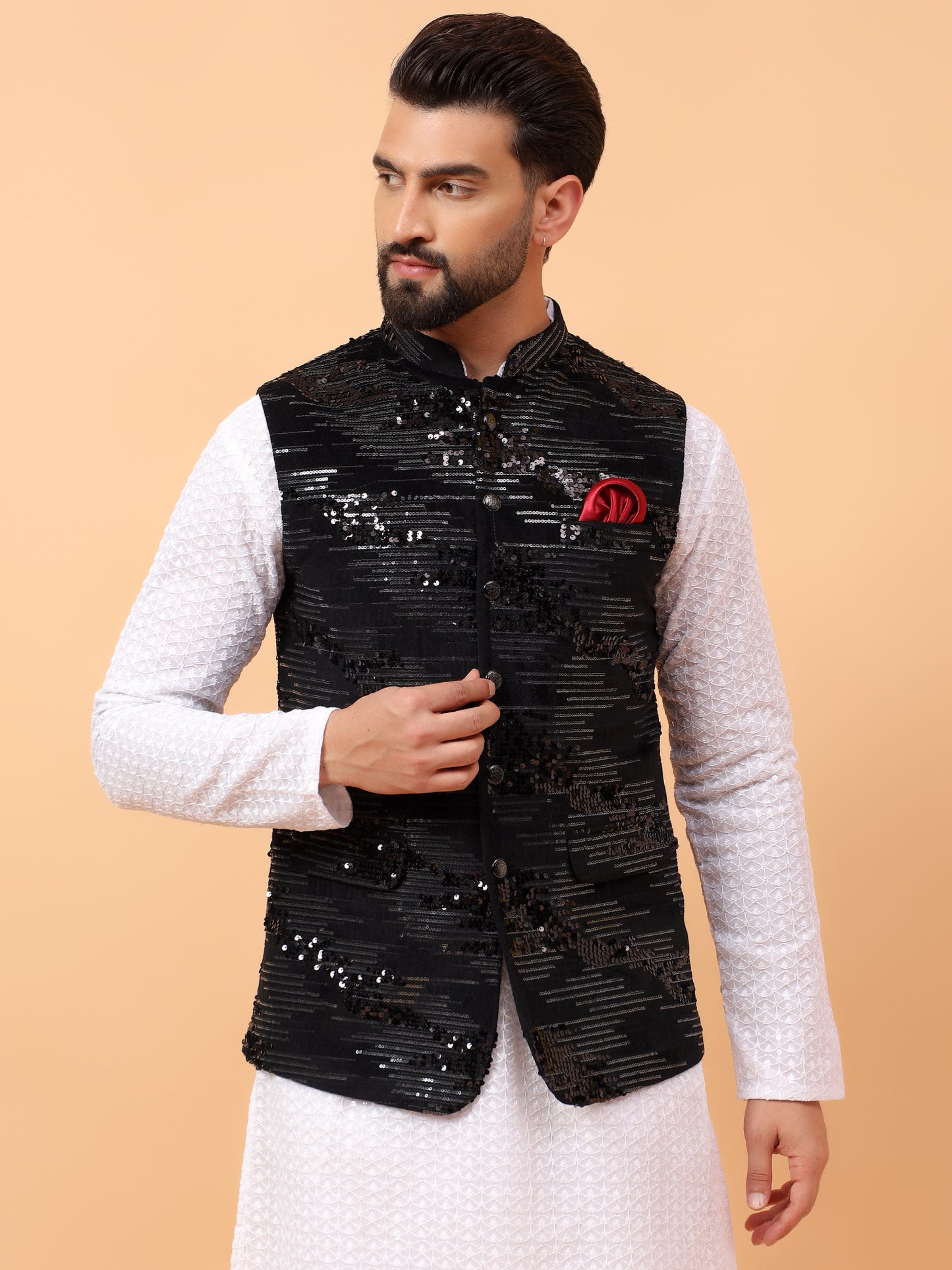 Black Velvet Nehru Jacket