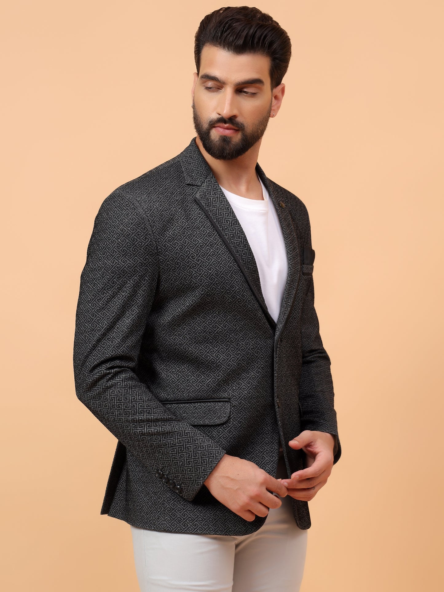 Elegant Charcoal Textured Blazer