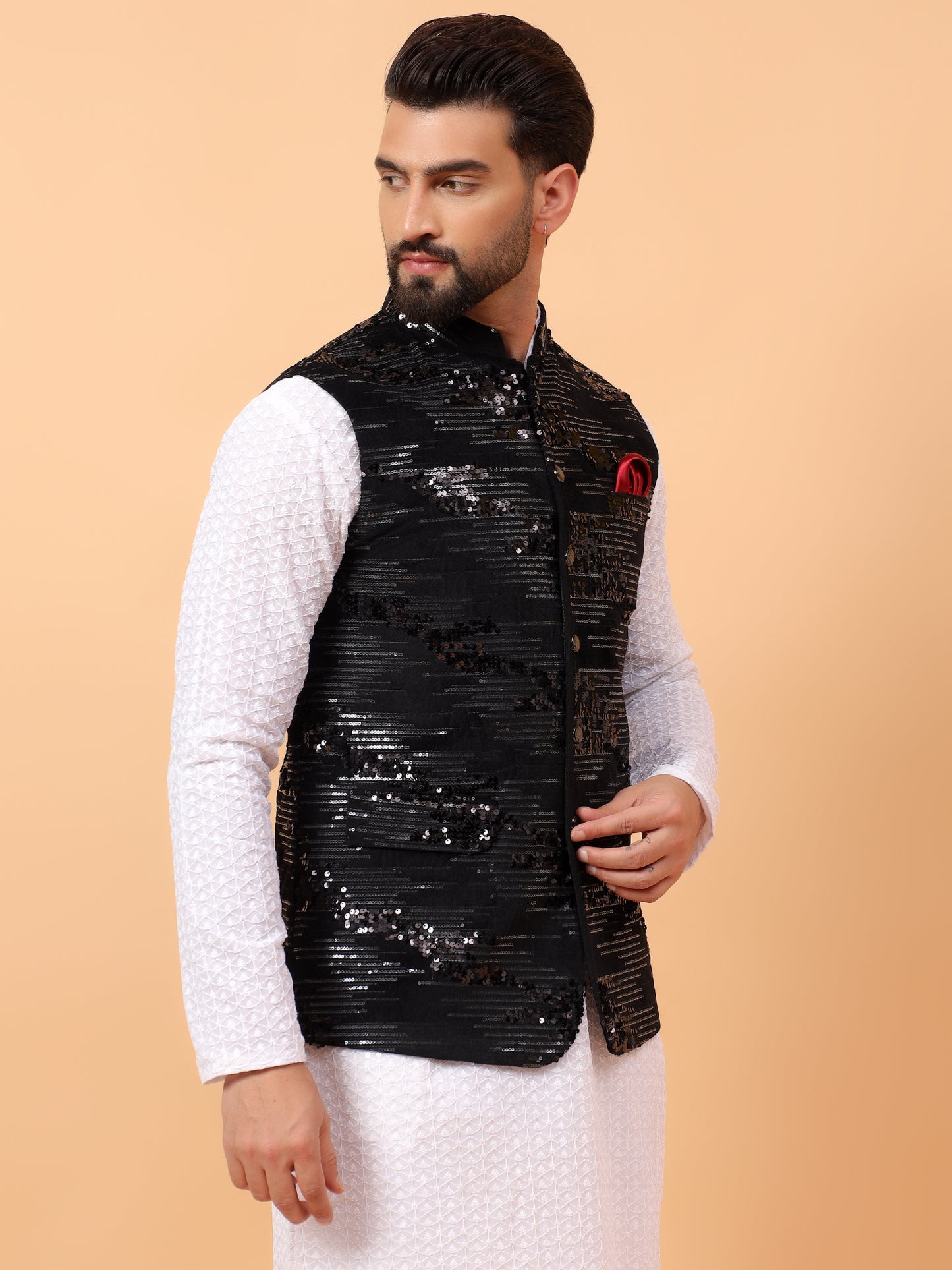 Black Velvet Nehru Jacket