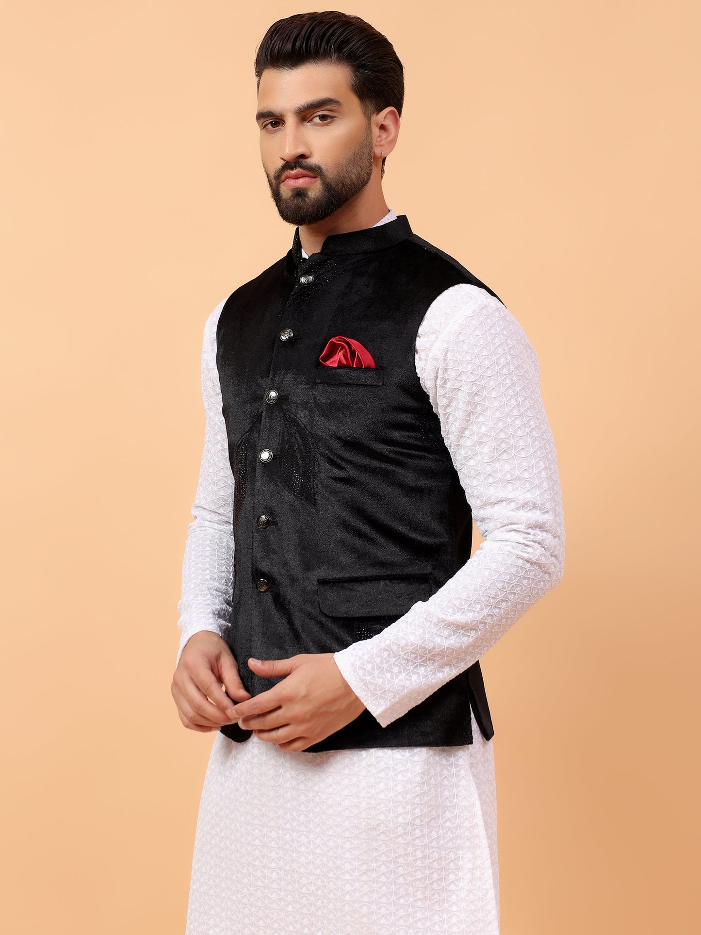 Velvet Black Nehru Jacket