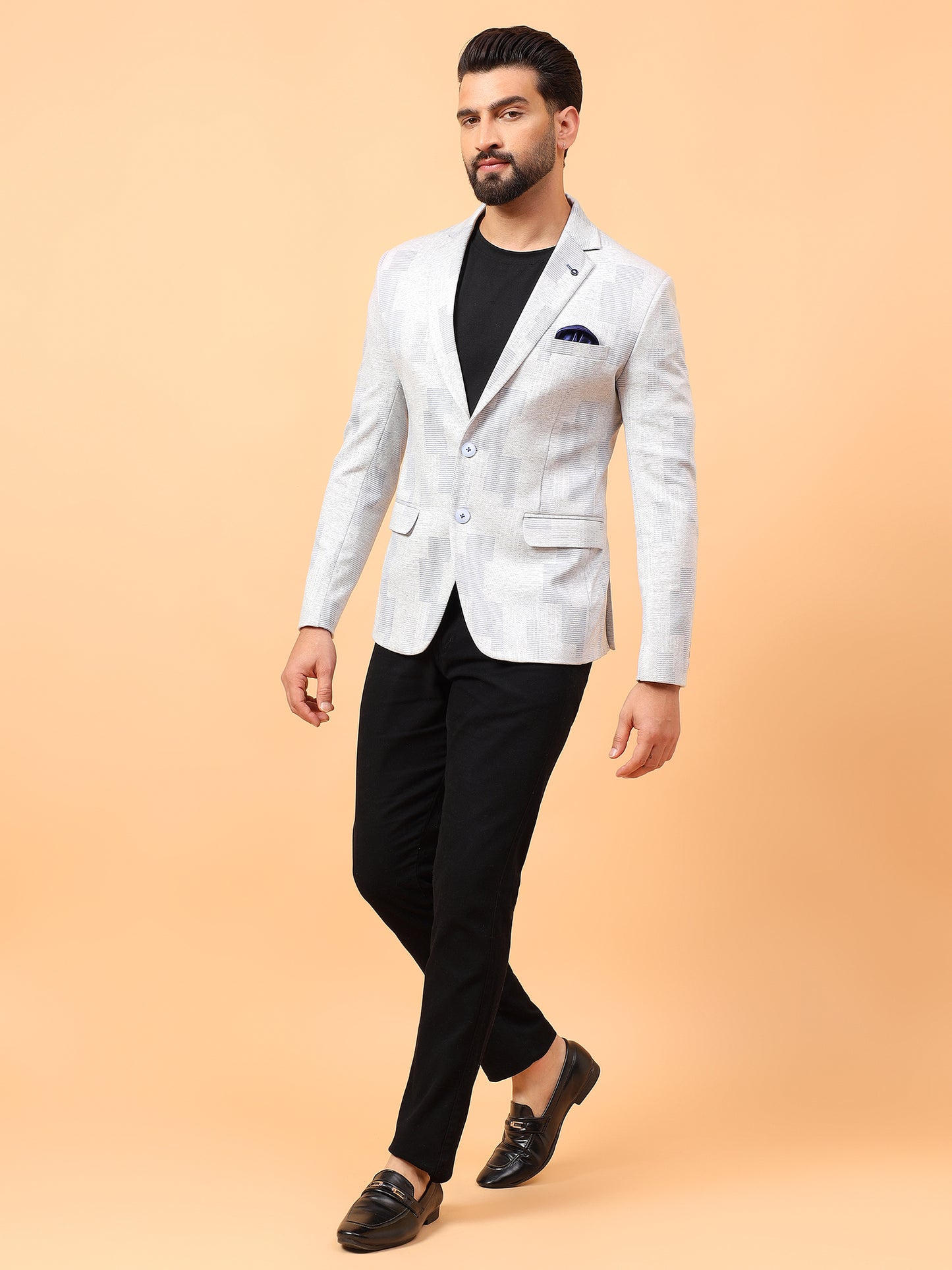 Off White Checkered Blazer