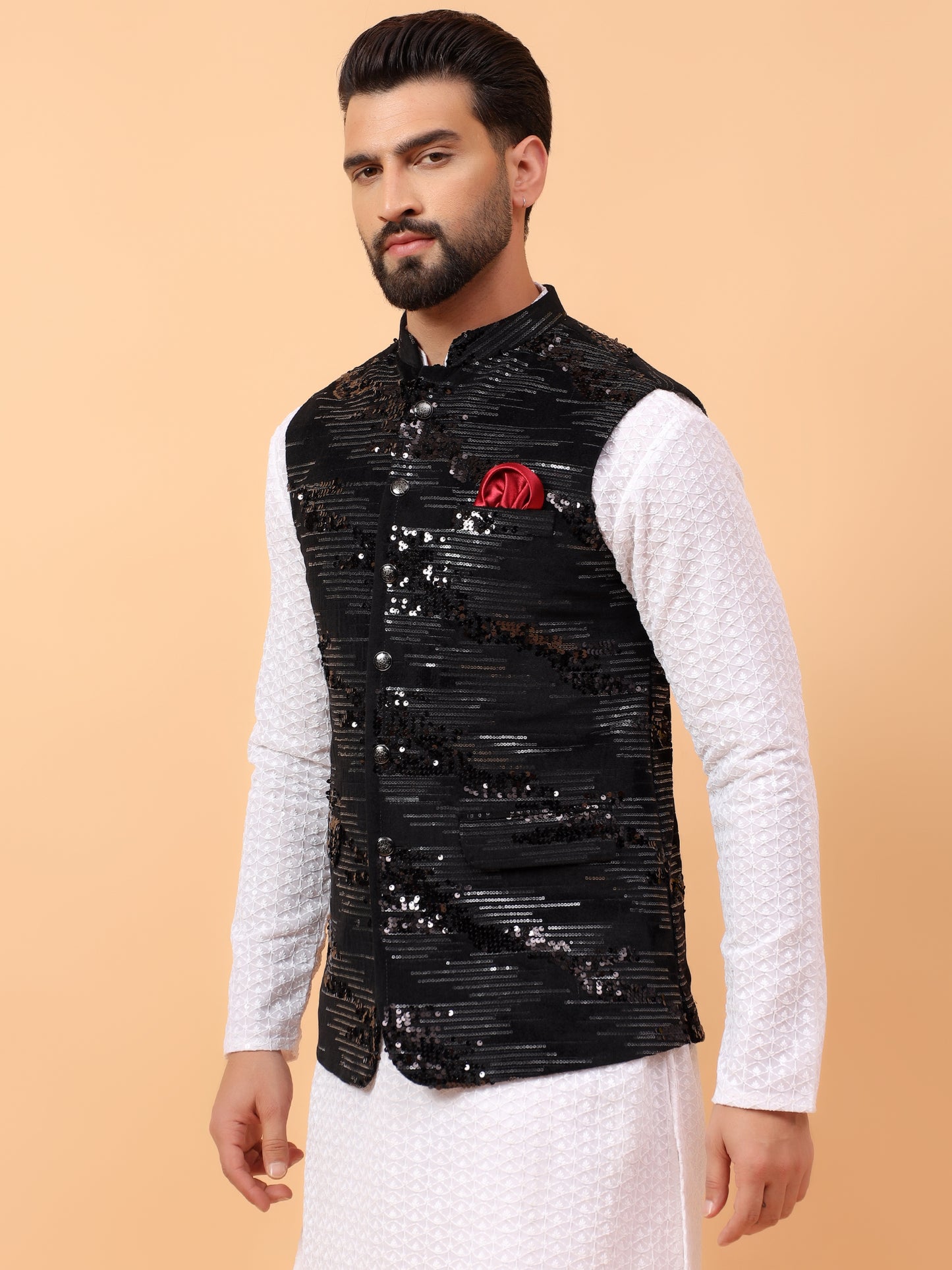 Black Velvet Nehru Jacket