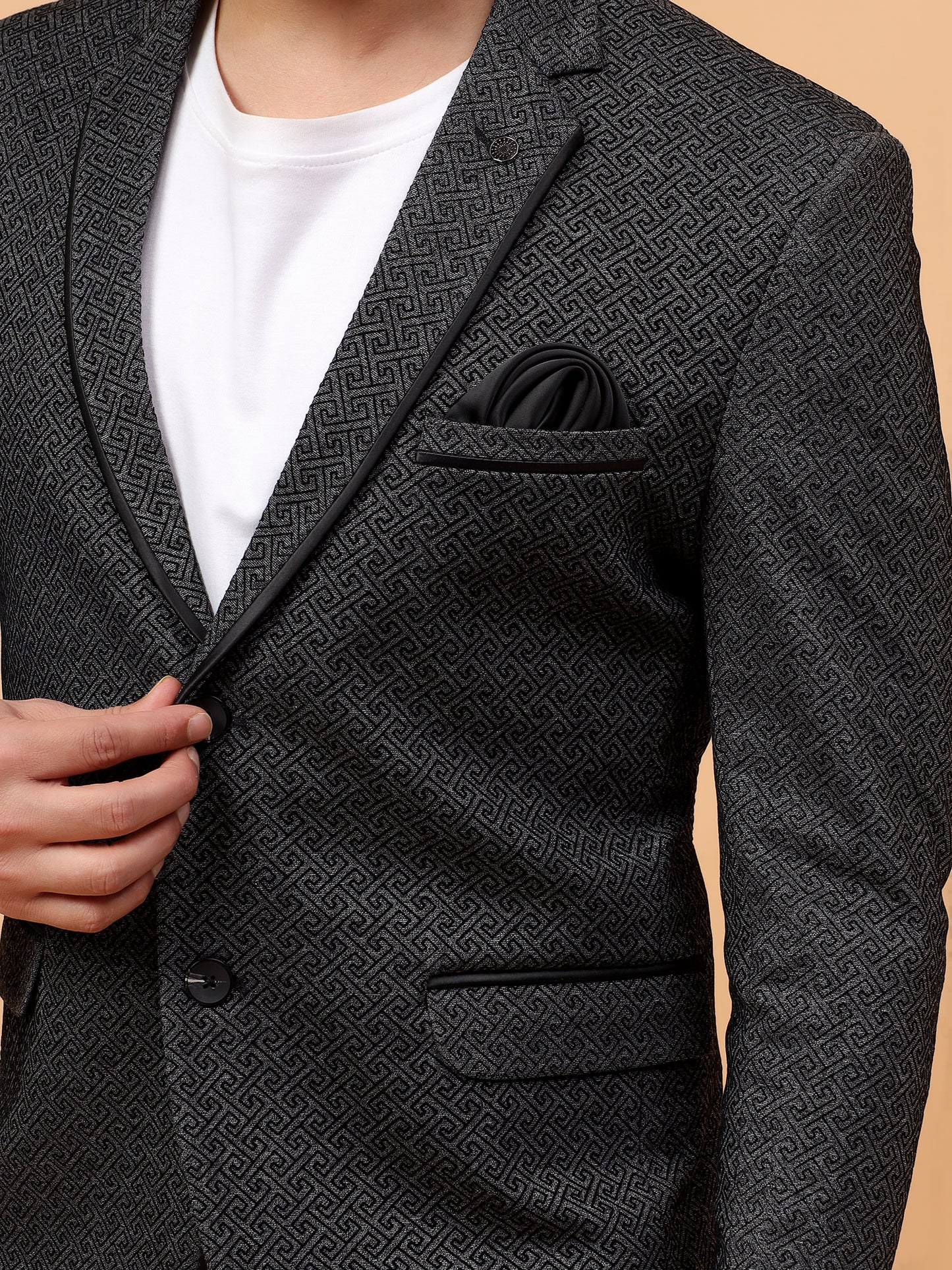 Elegant Charcoal Textured Blazer