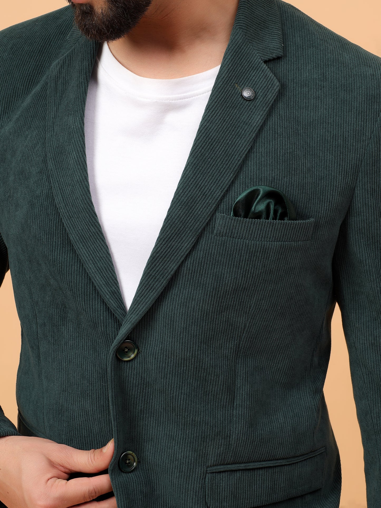 Classic Olive Green Corduroy Blazer
