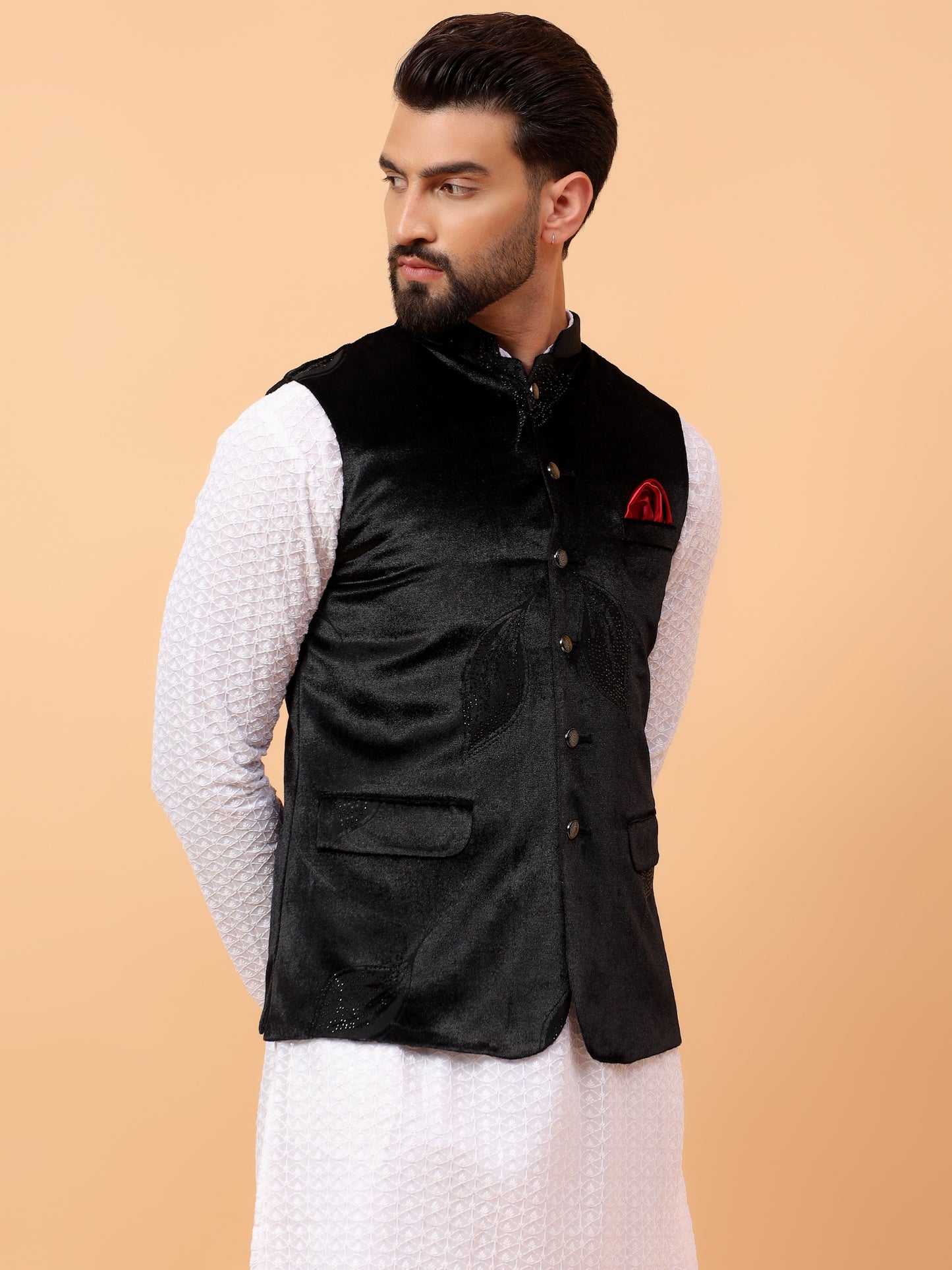 Velvet Black Nehru Jacket
