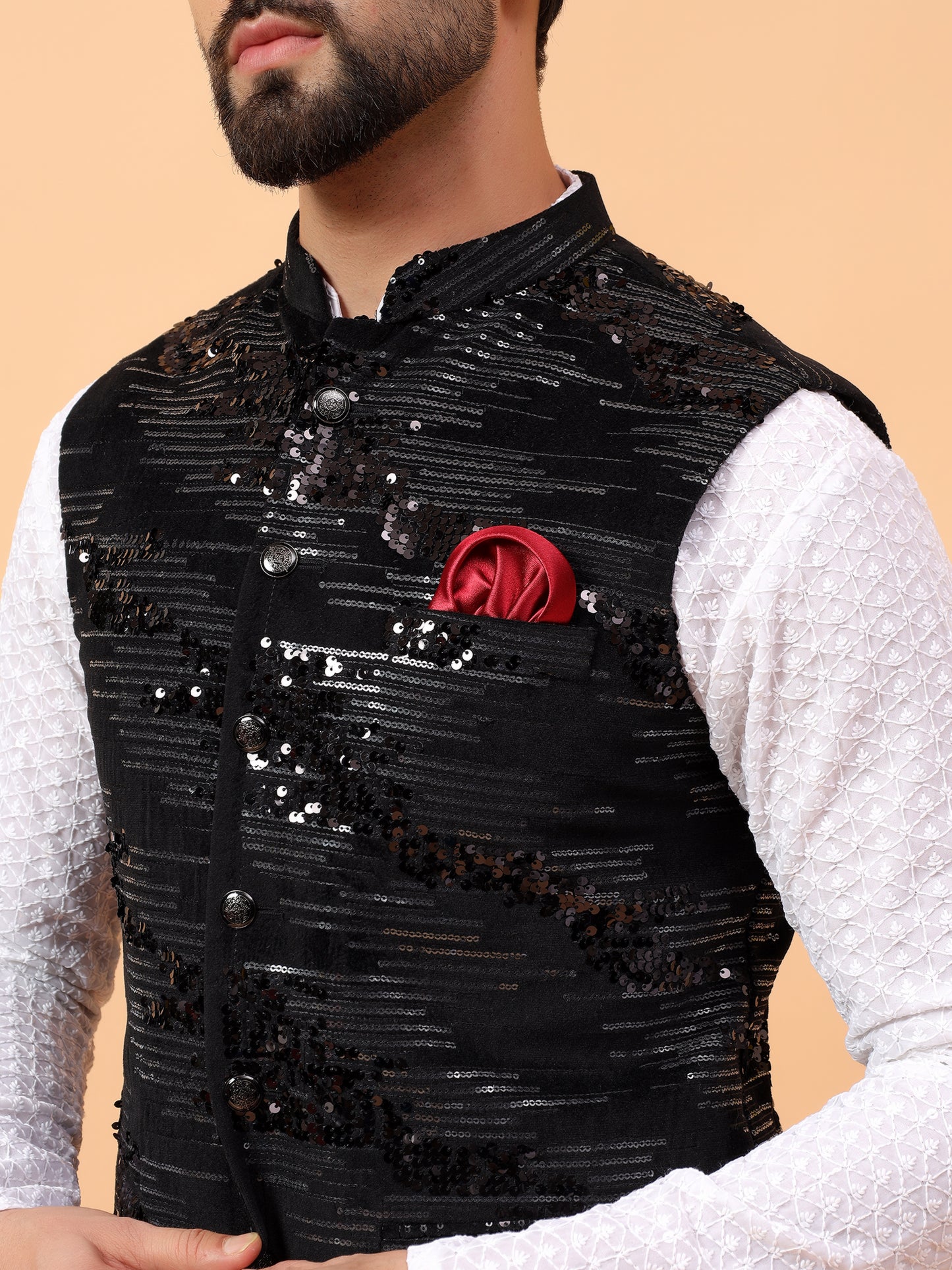 Black Velvet Nehru Jacket