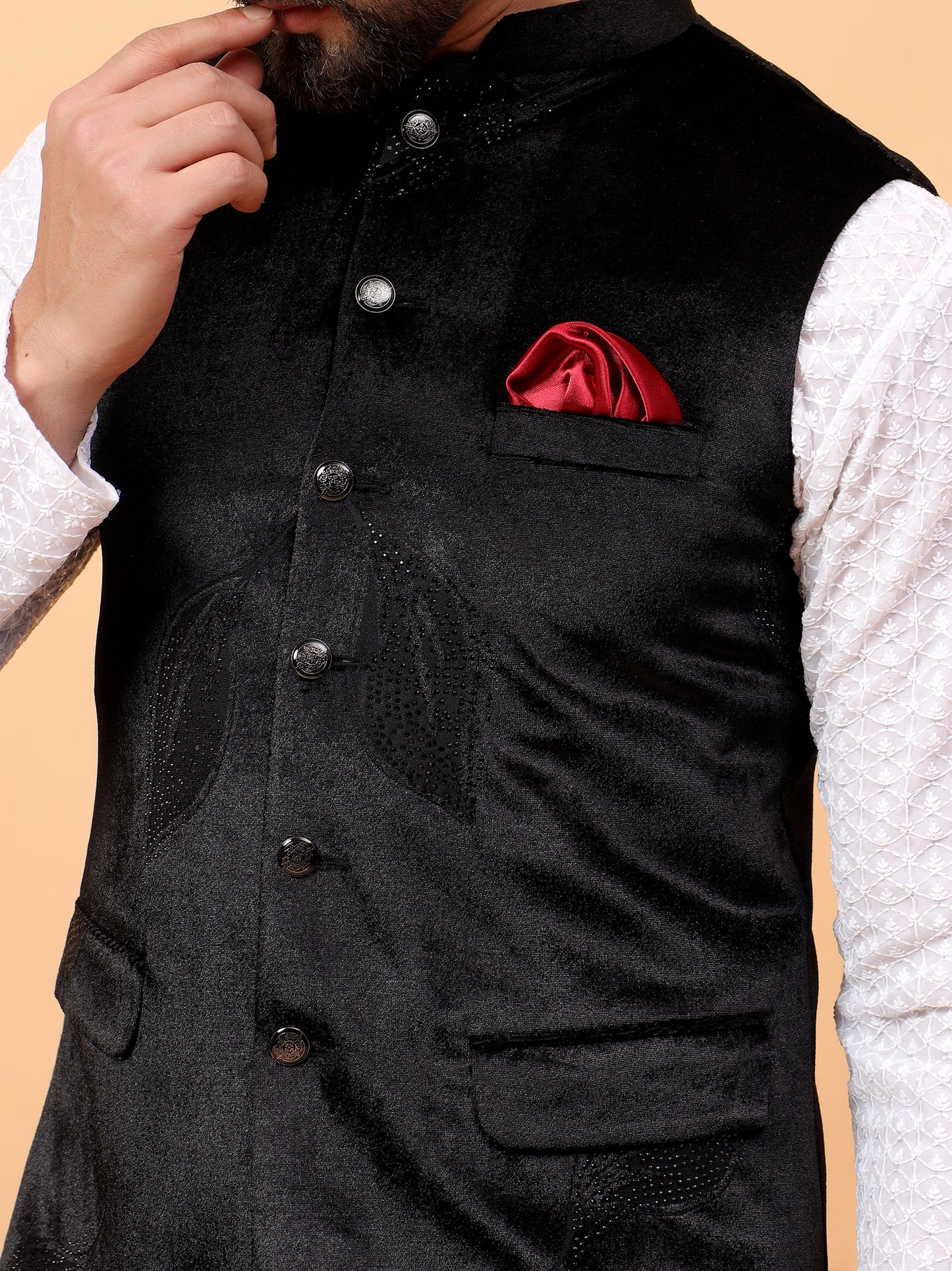 Velvet Black Nehru Jacket