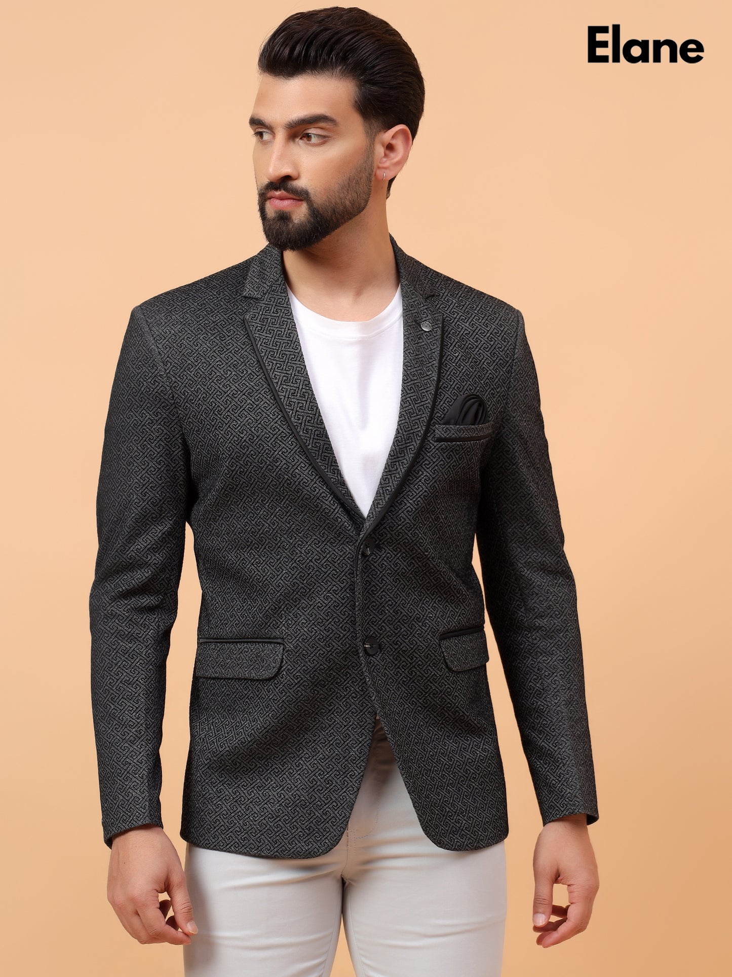 Elegant Charcoal Textured Blazer