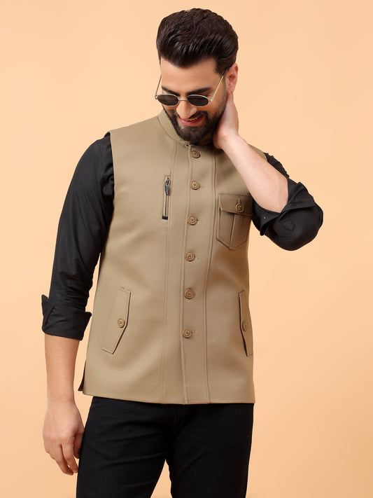 Stylish Beige Waistcoat