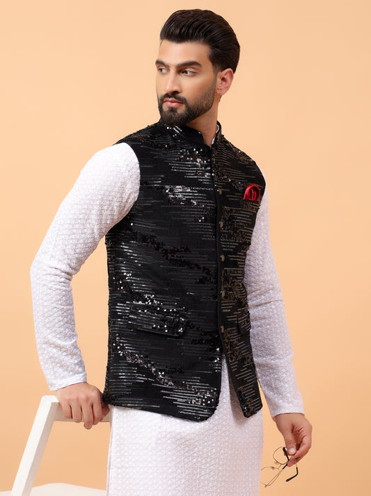 Black Velvet Nehru Jacket