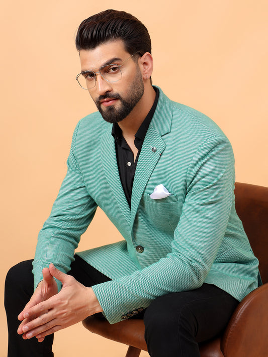 Light Green Checkered Blazer