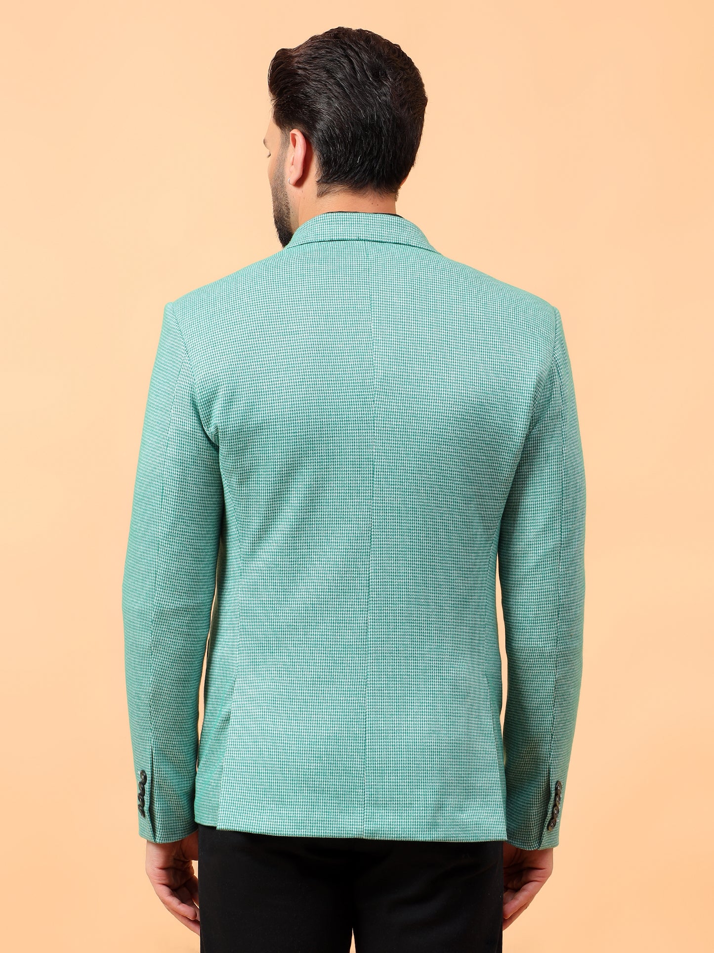 Light Green Checkered Blazer