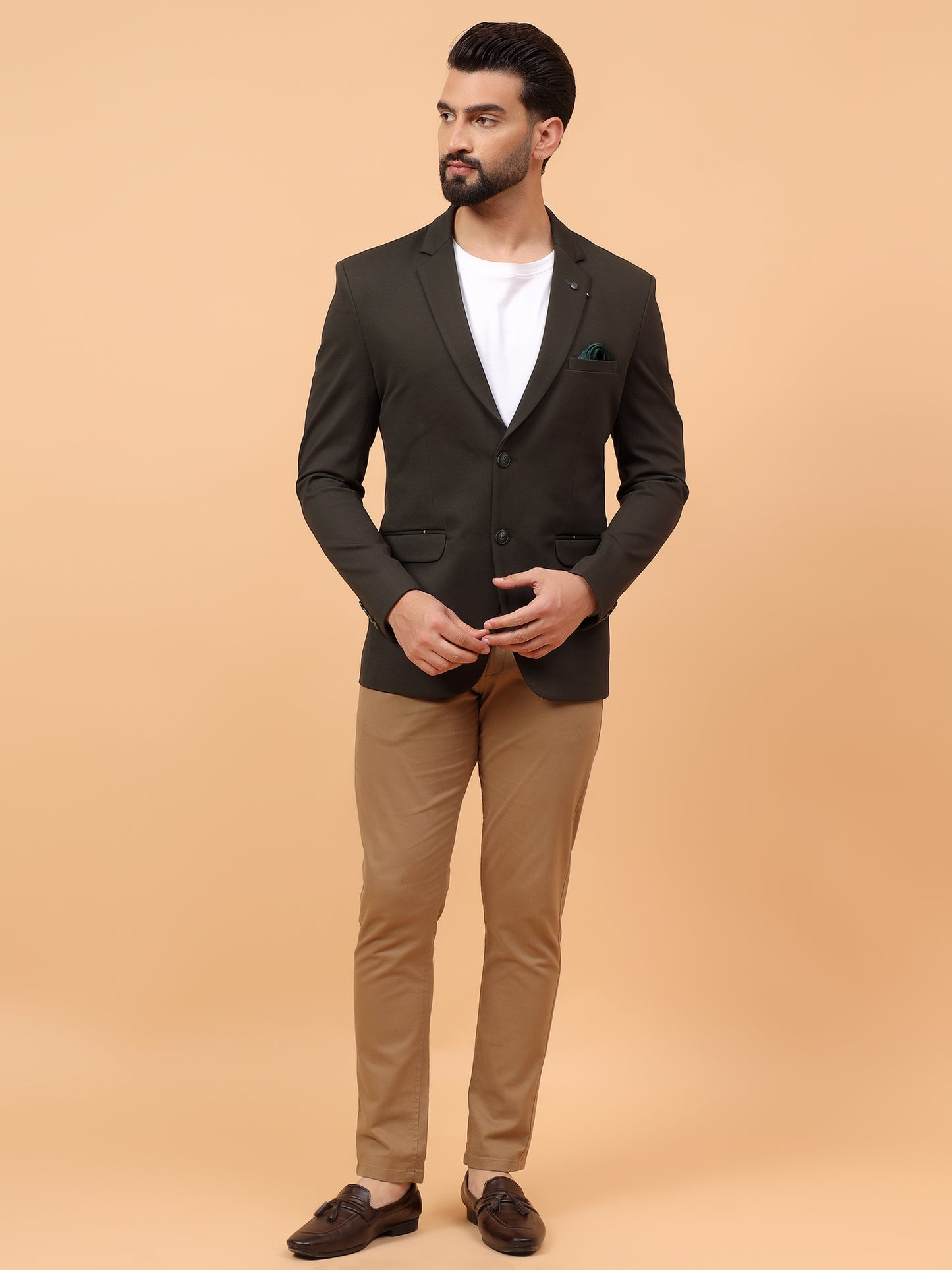 Polycotton Olive Green Blazer