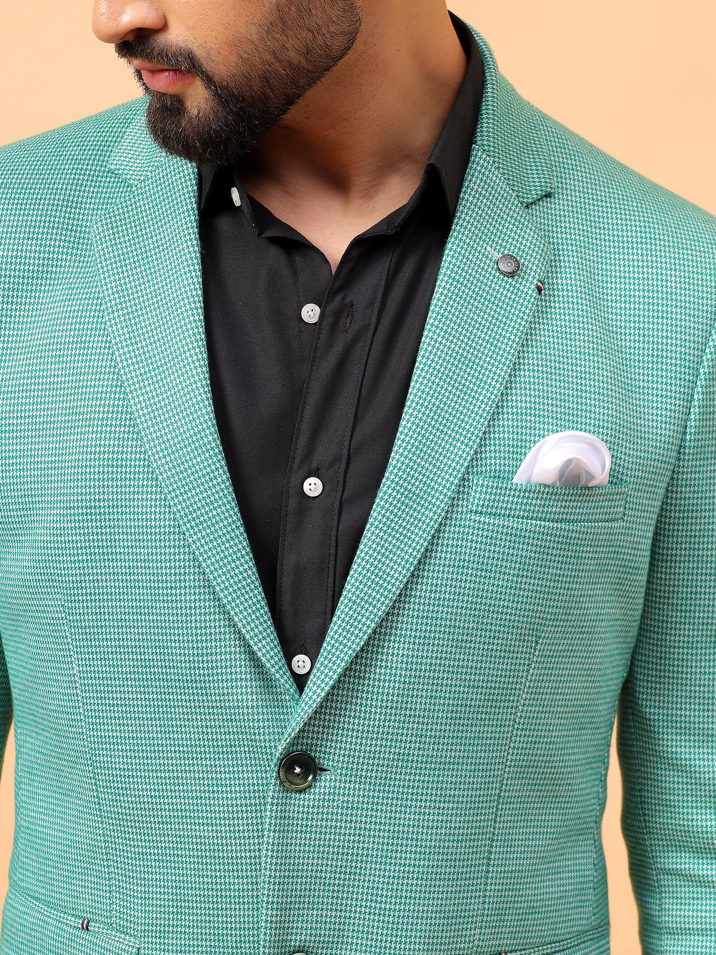 Light Green Checkered Blazer
