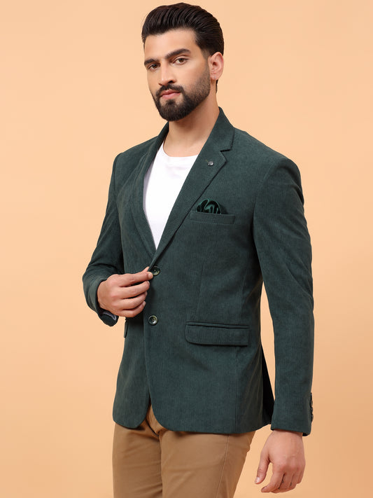 Classic Olive Green Corduroy Blazer