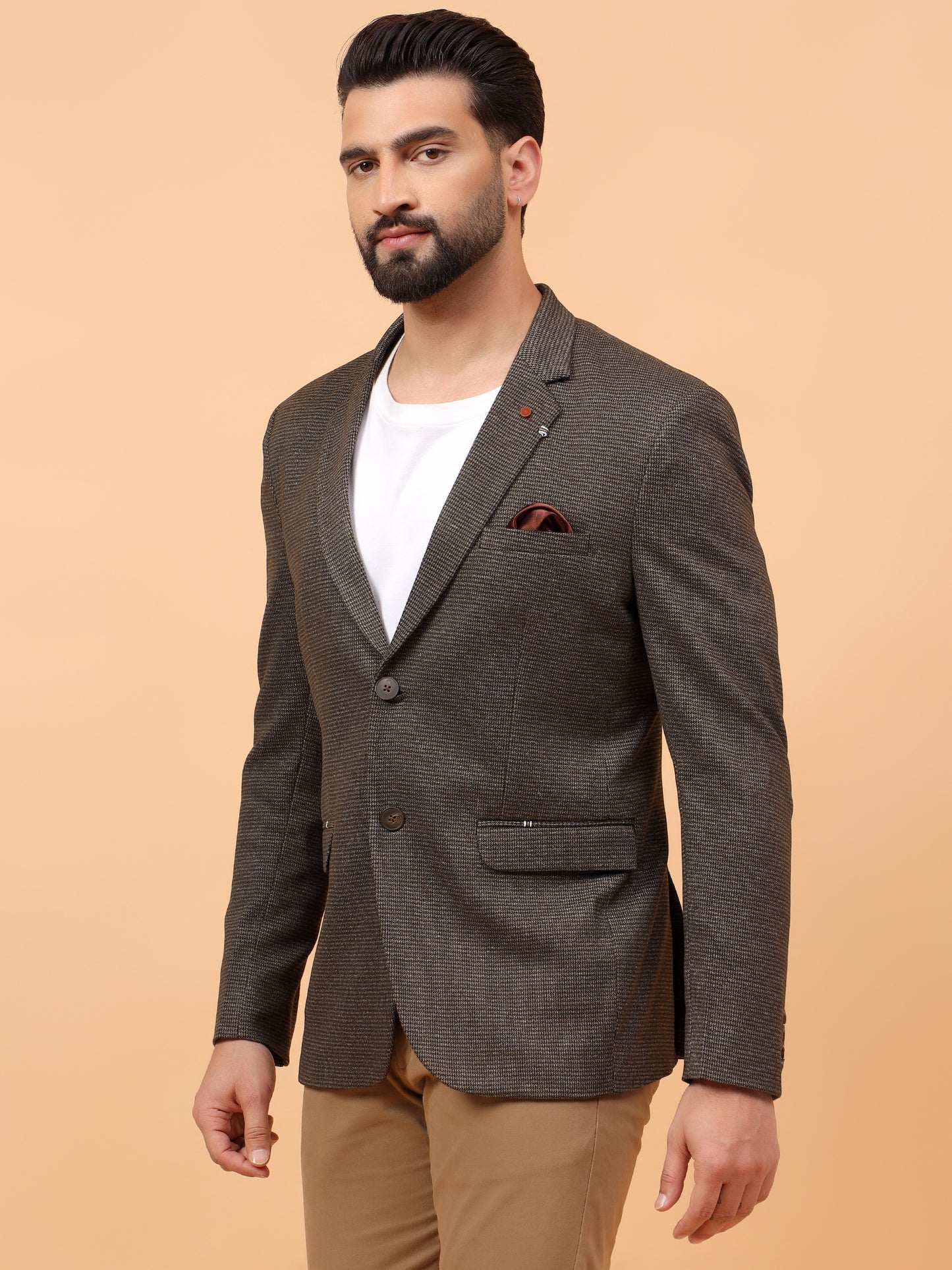 Timeless Brown Textured Blazer