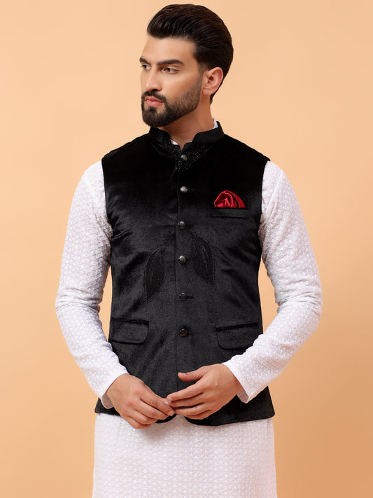 Velvet Black Nehru Jacket