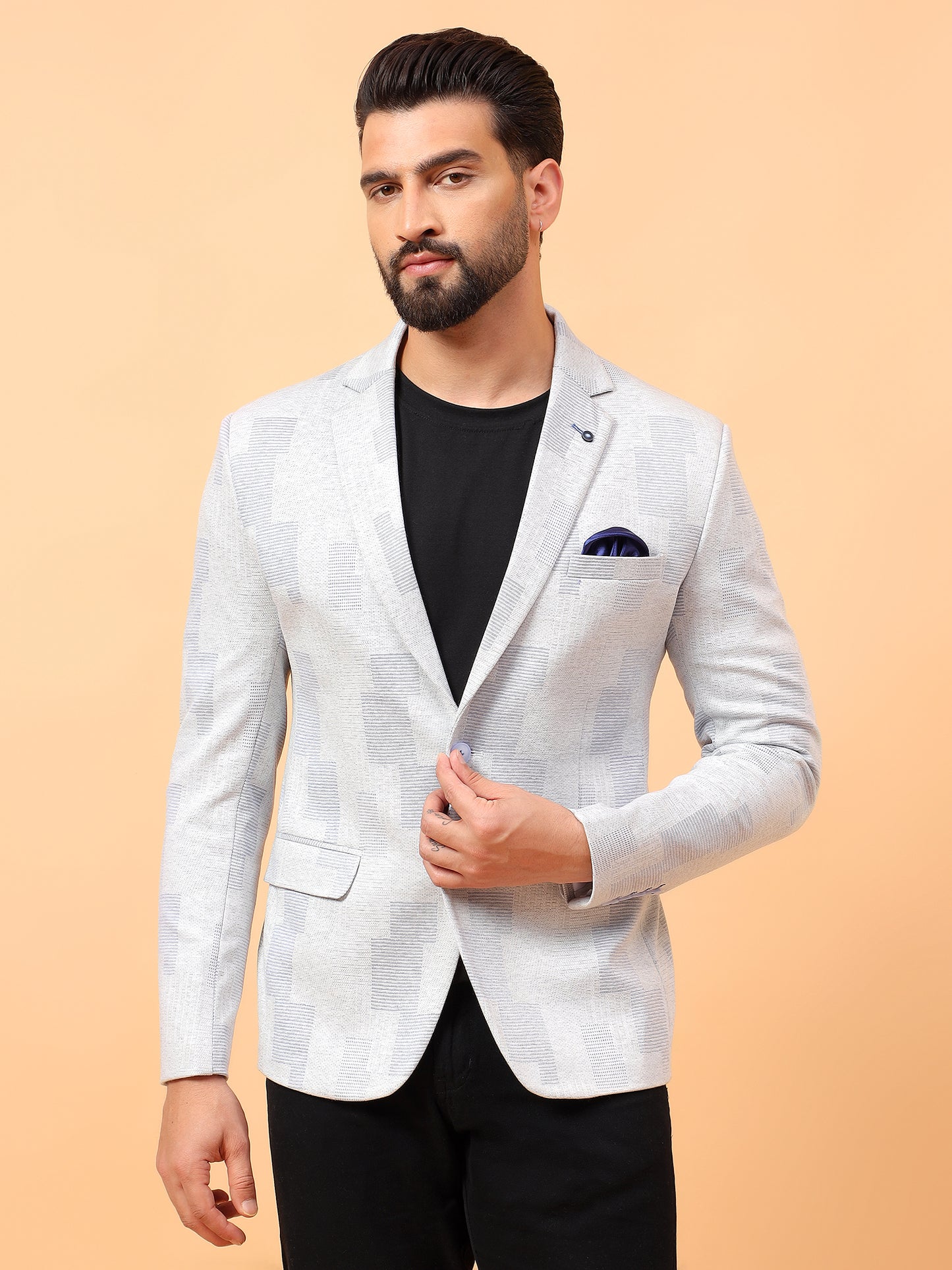 Off White Checkered Blazer