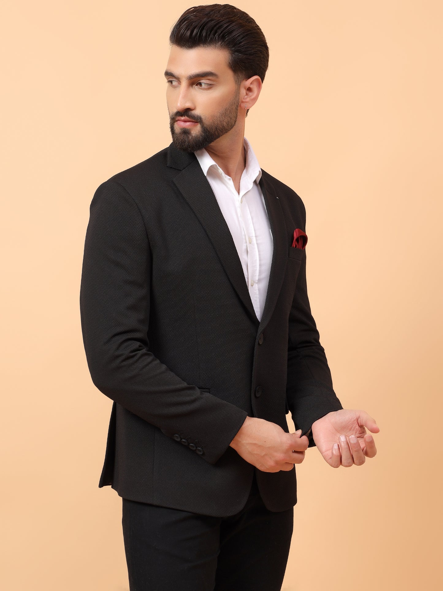 Black Textured Blazer