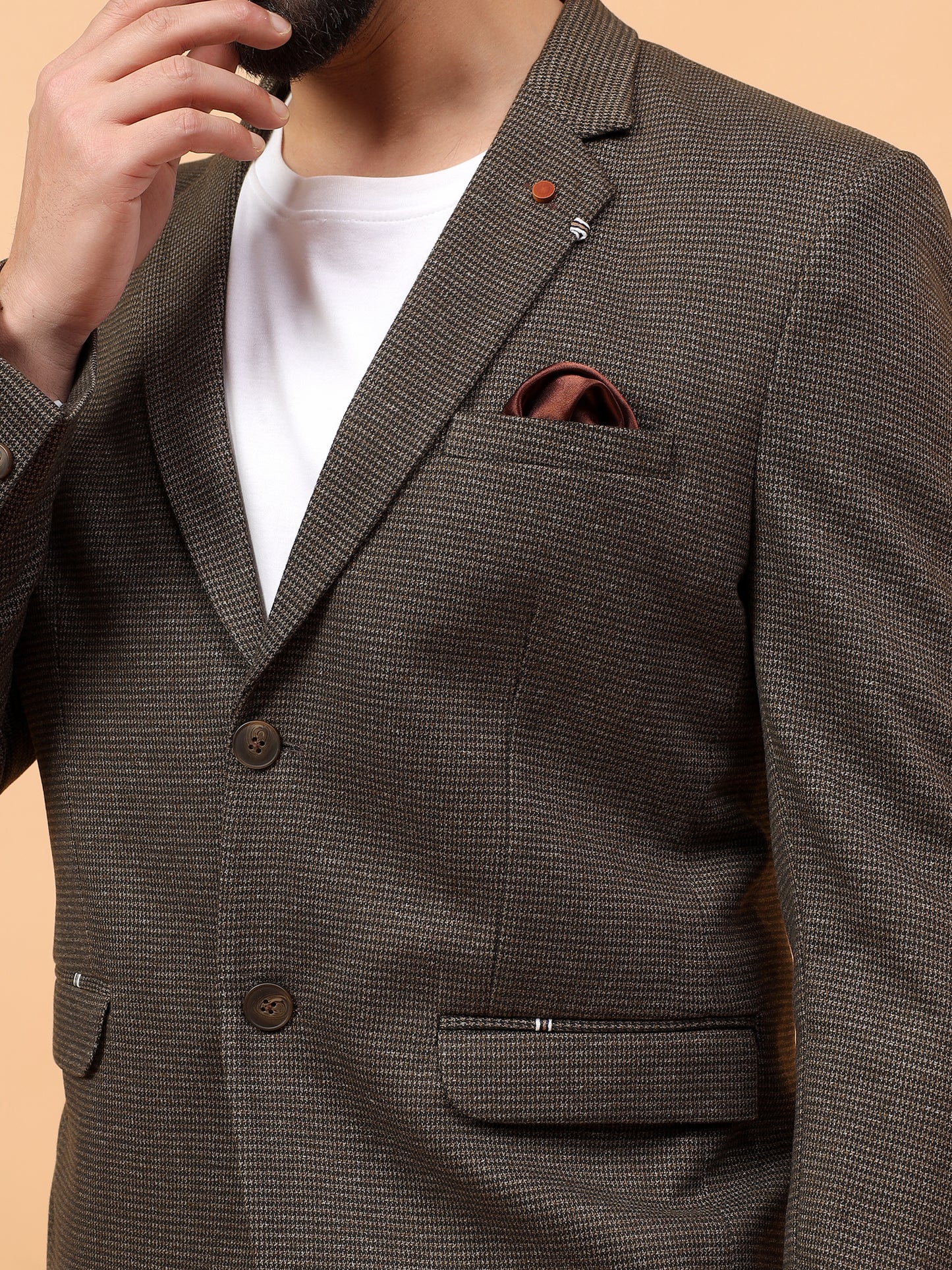 Timeless Brown Textured Blazer