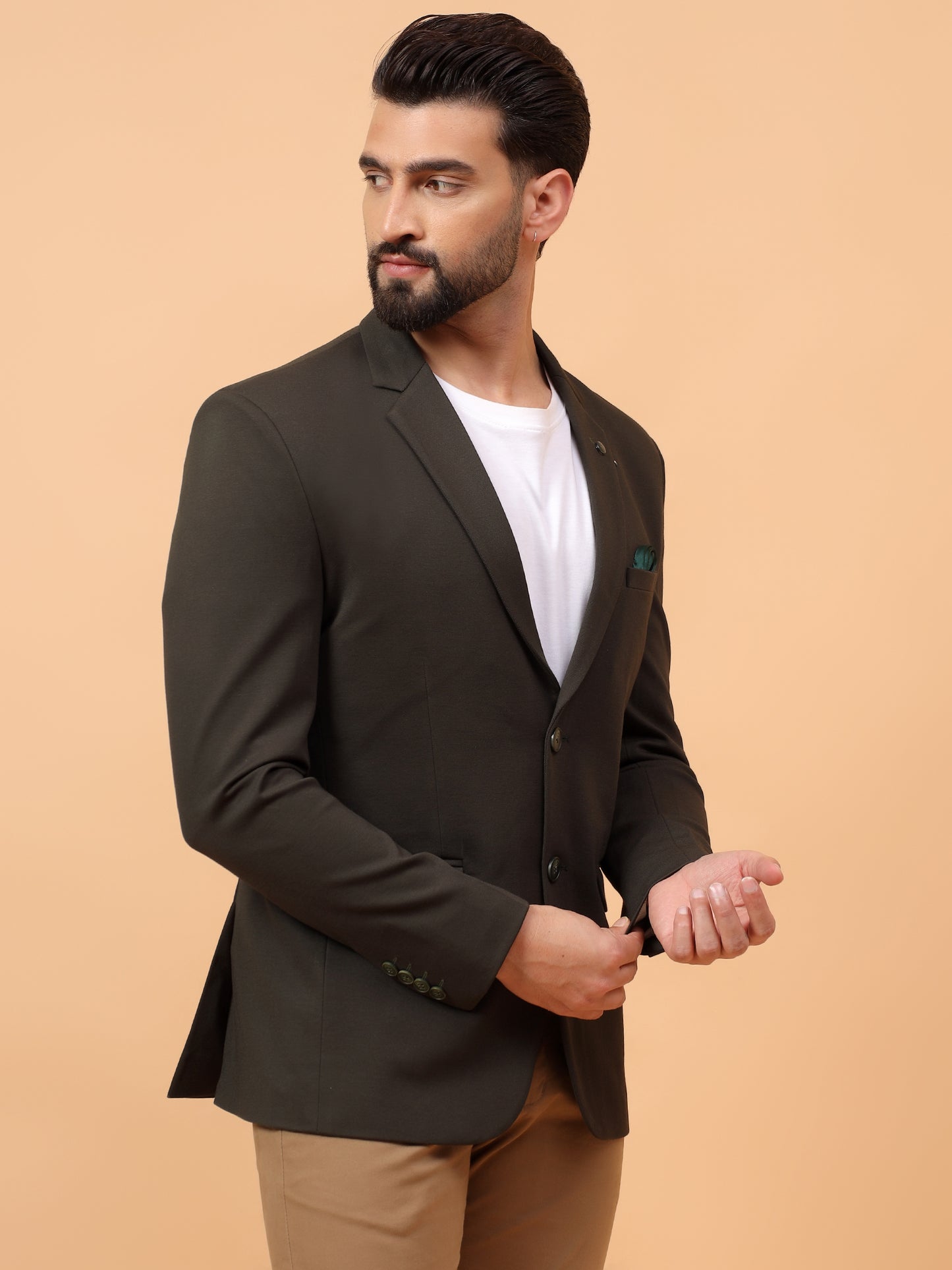 Polycotton Olive Green Blazer