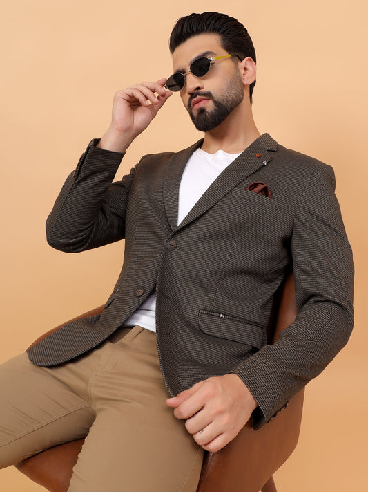 Timeless Brown Textured Blazer
