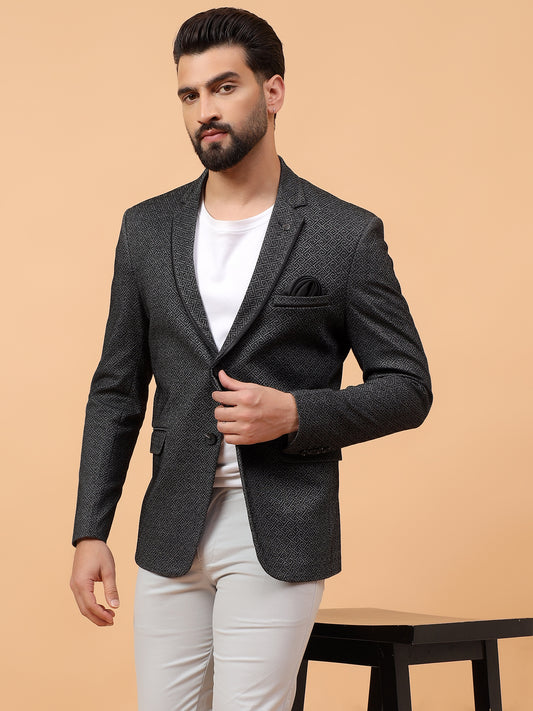 Elegant Charcoal Textured Blazer