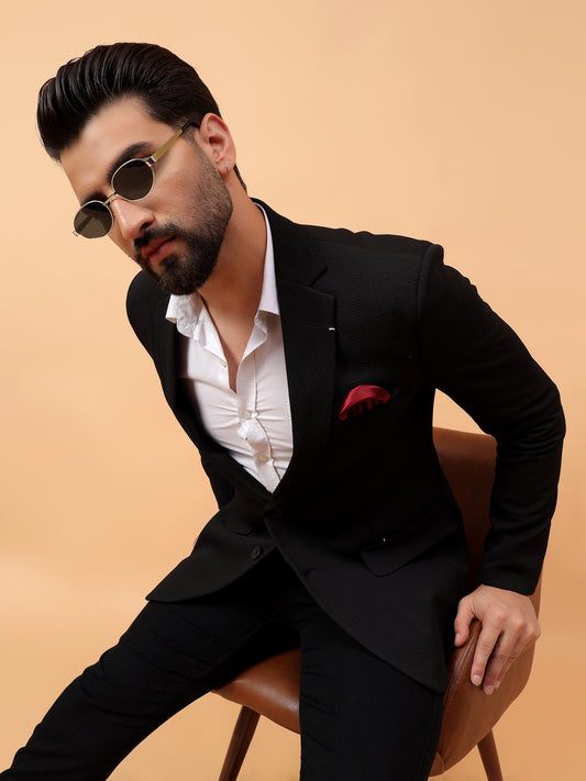 Black Textured Blazer