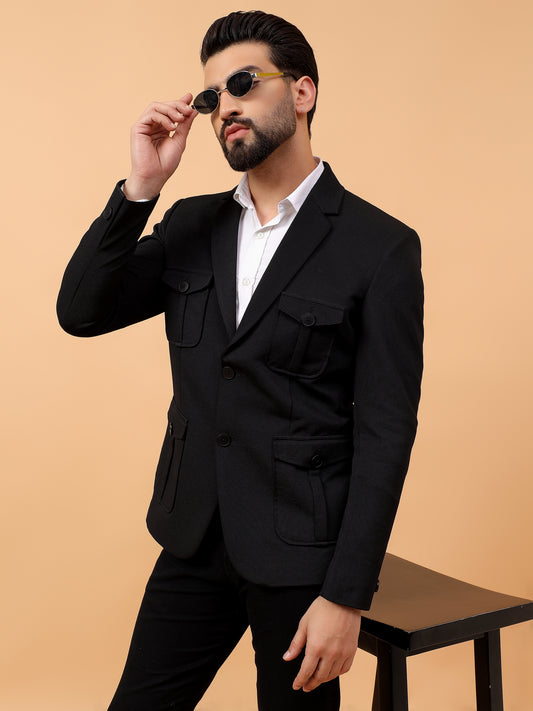 Black Utility Pocket Blazer