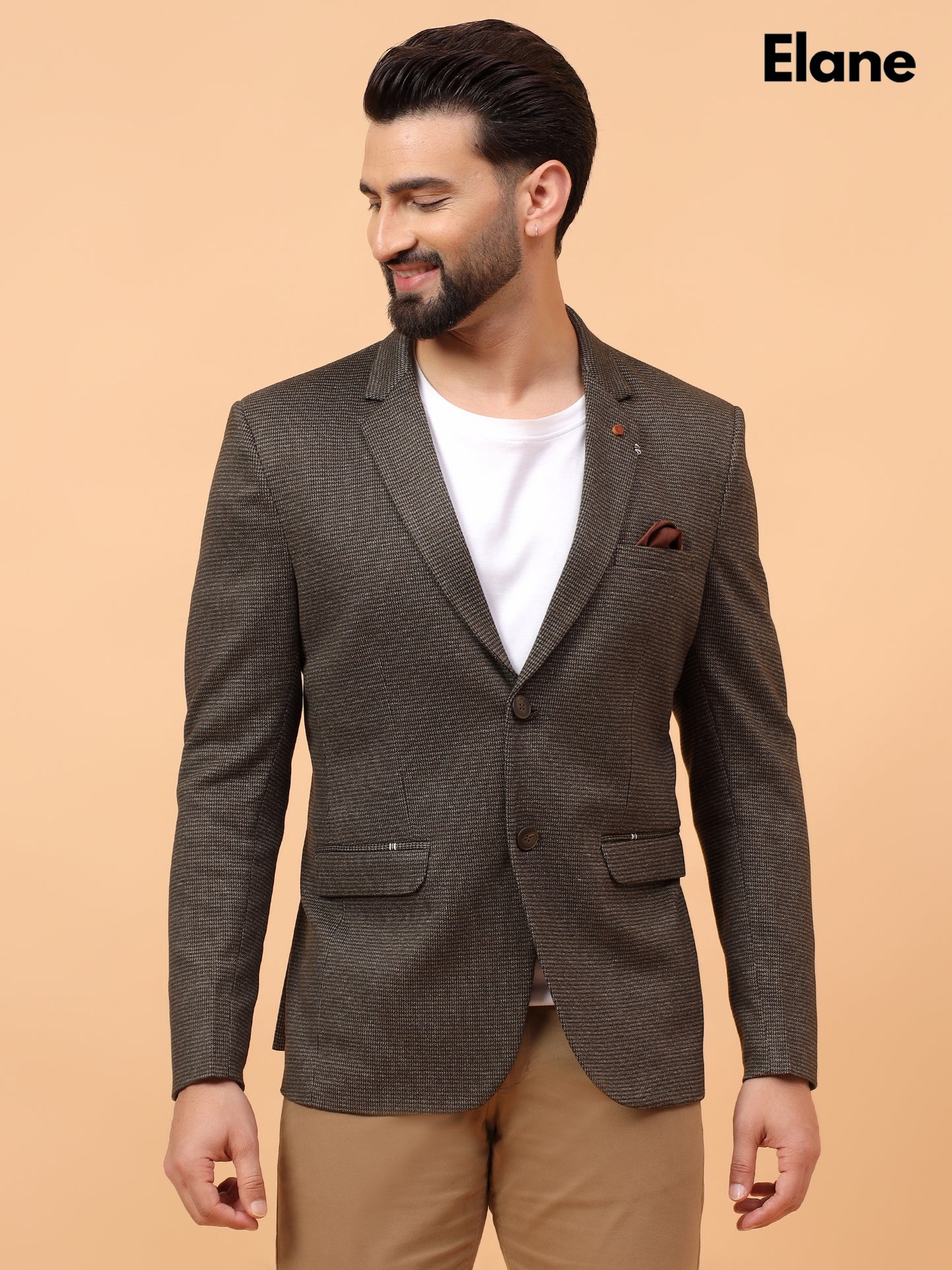Timeless Brown Textured Blazer